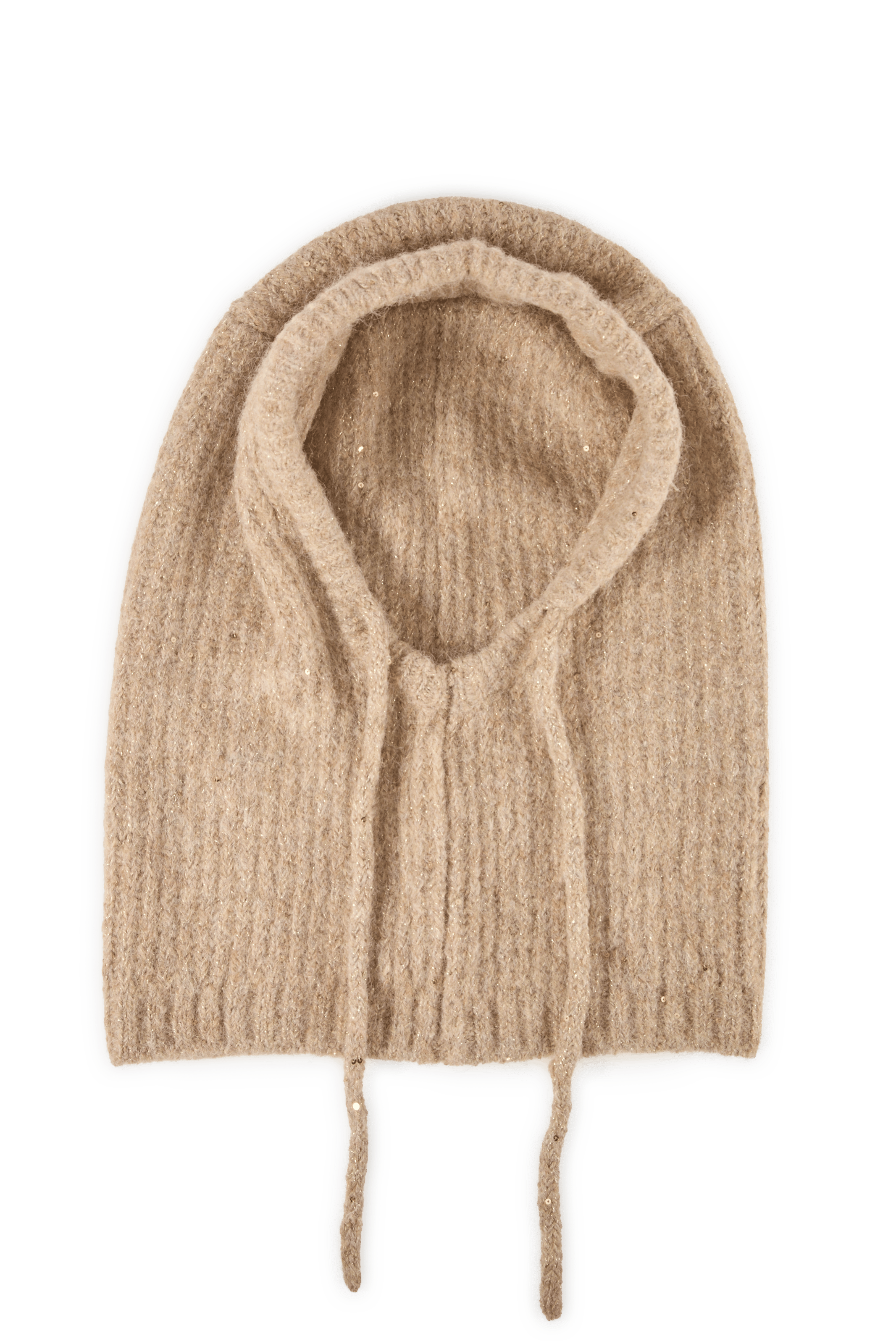 Einfarbige Sturmhaube mit Pailletten | Beige VILA Damen