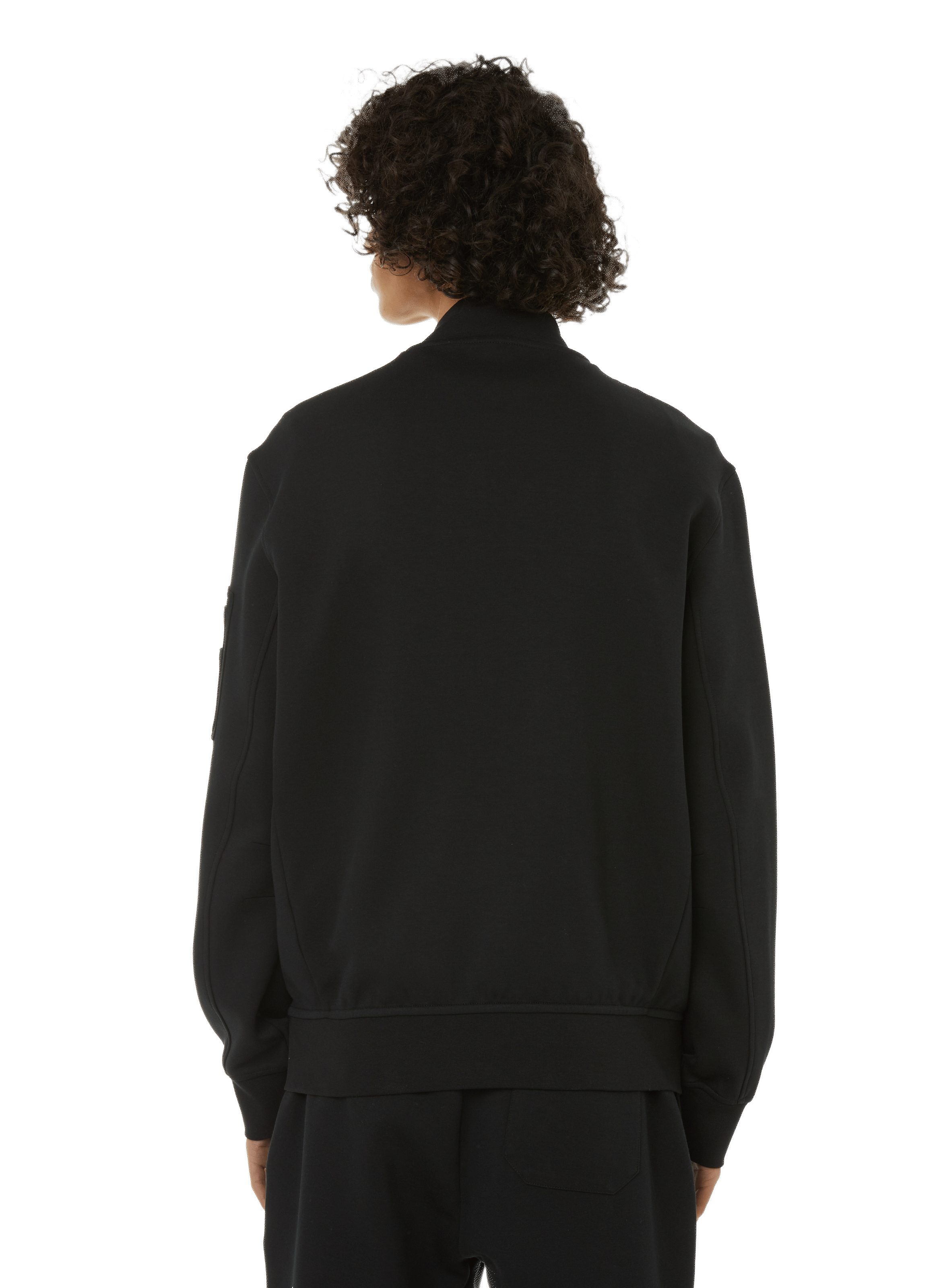 Sweatshirt zippé en coton Noir