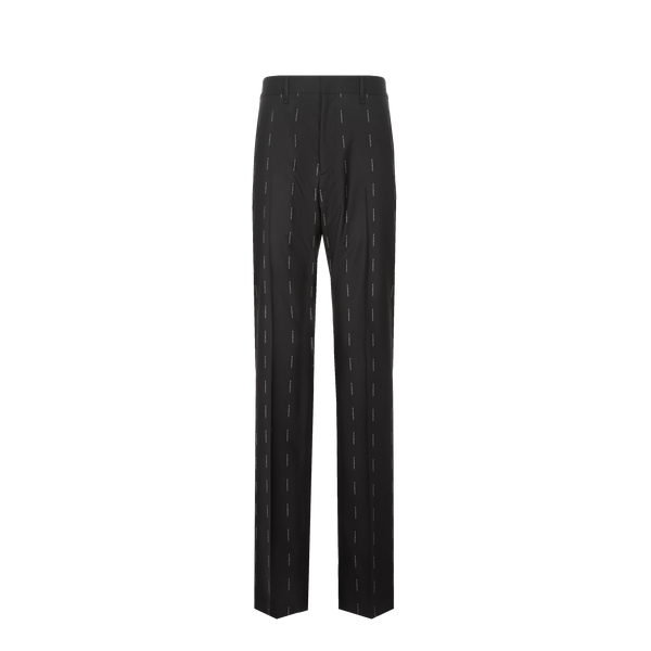 Givenchy Monogrammed Wool Trousers In Black