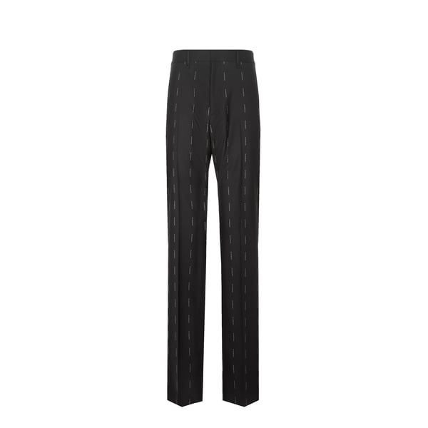 Pantalon monogrammé en laine