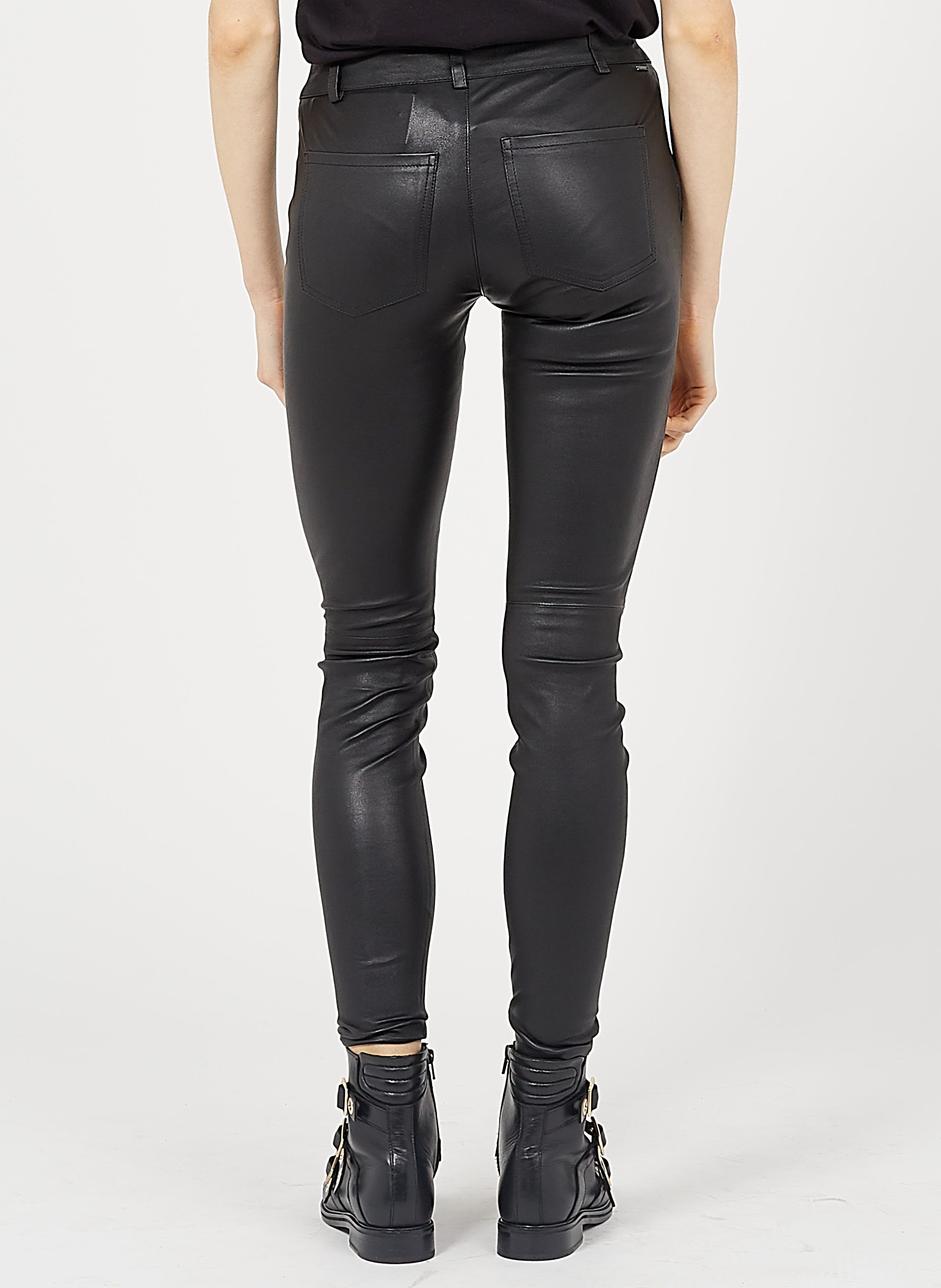 PANTALON SLIM EN CUIR STRETCH IKKS pour FEMME Printemps