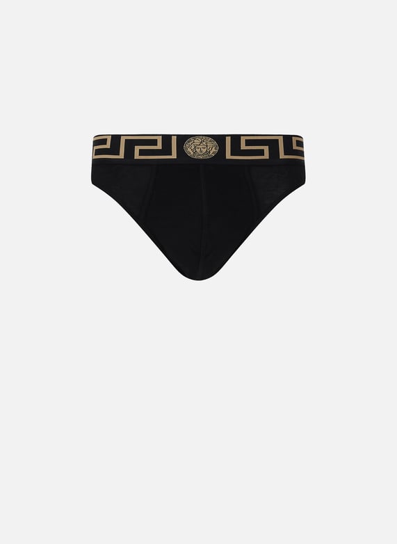 Slip Greca en coton Noir