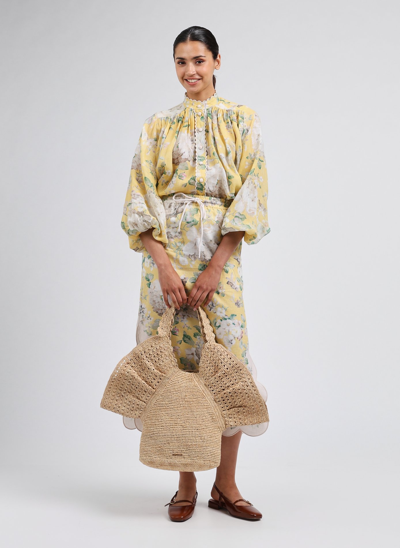 Acacia Scallop Midi Skirt - Zimmermann Women | Printemps.com