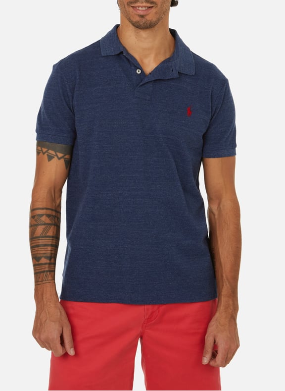 Polo droit en piqué de coton Bleu by POLO RALPH LAUREN POLO RALPH LAUREN Polo droit en piqué de coton Bleu