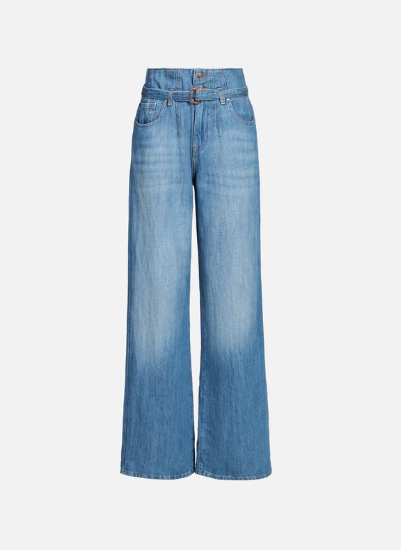 Wide leg jeans in cotton and linen 7 FOR ALL MANKIND Wide leg jeans in cotton and linen 7 FOR ALL MANKIND