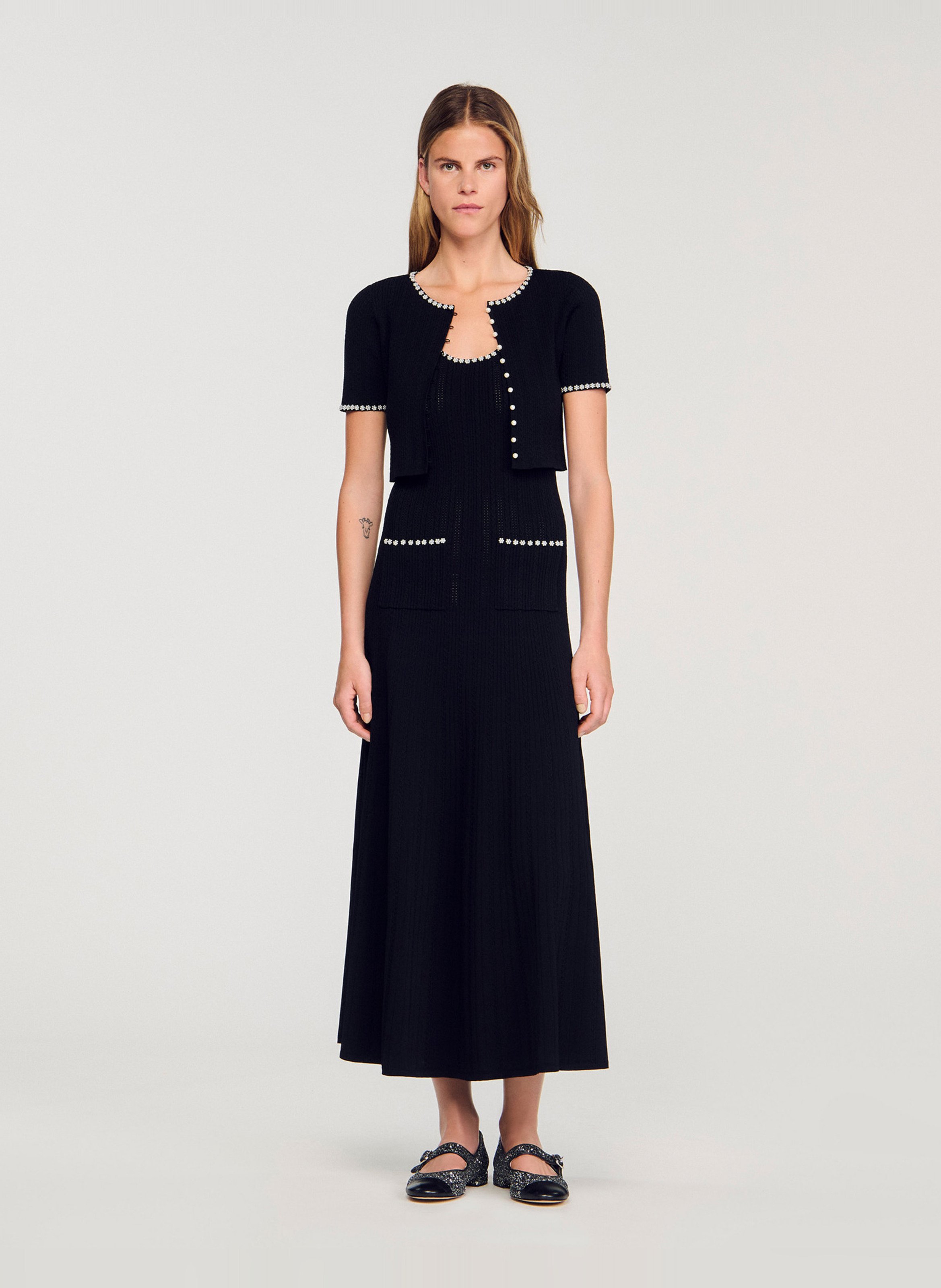 Gilet col rond SANDRO Noir