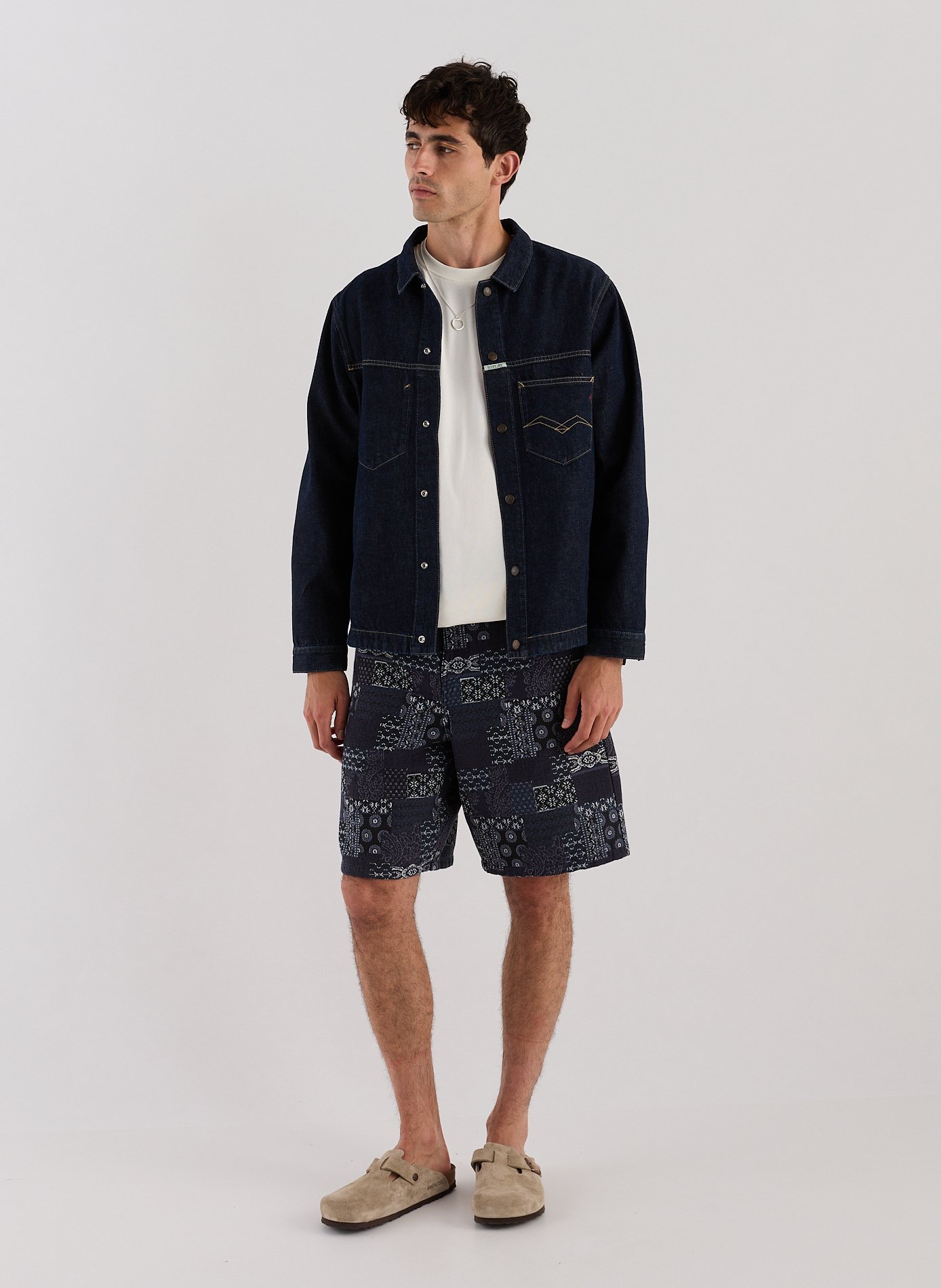 Veste droite en denim de coton REPLAY Bleu