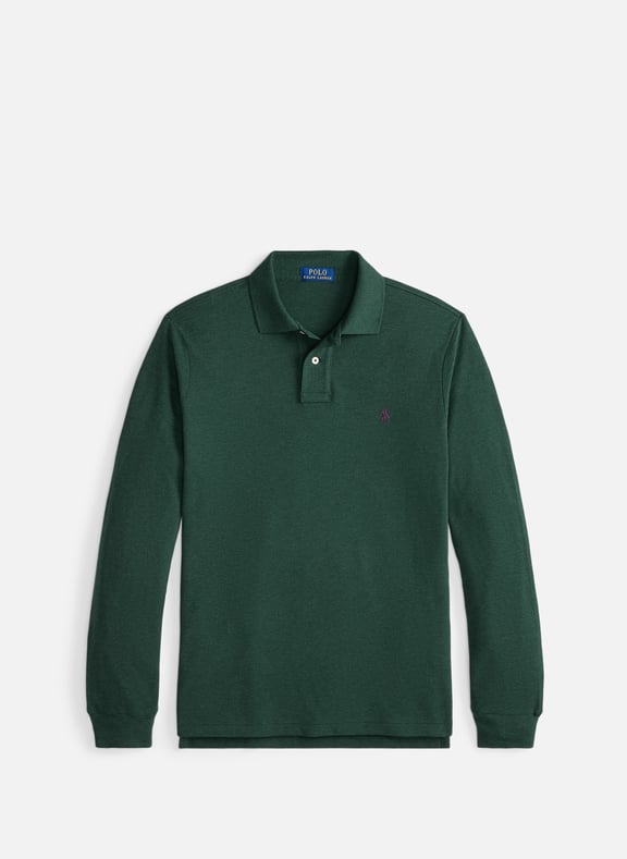 Long-sleeved cotton polo shirt Green by POLO RALPH LAUREN POLO RALPH LAUREN Long-sleeved cotton polo shirt Green