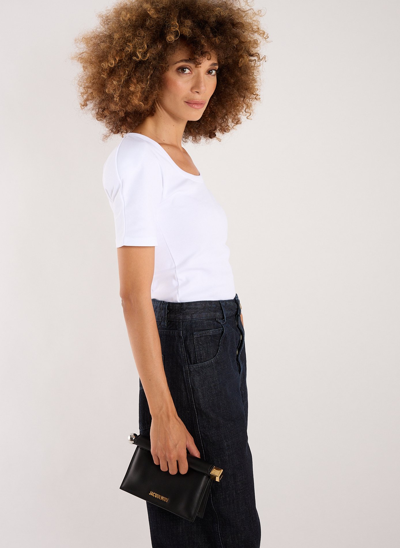 La petite pochette Rond Carré JACQUEMUS Noir