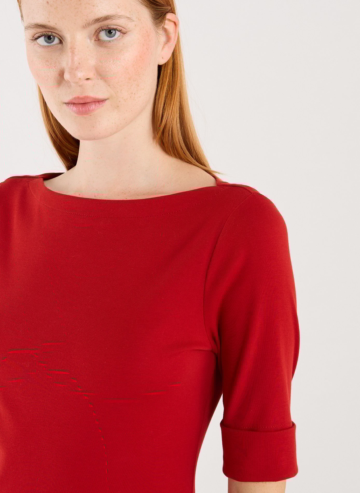 T-shirt en coton mélangé LAUREN Rouge