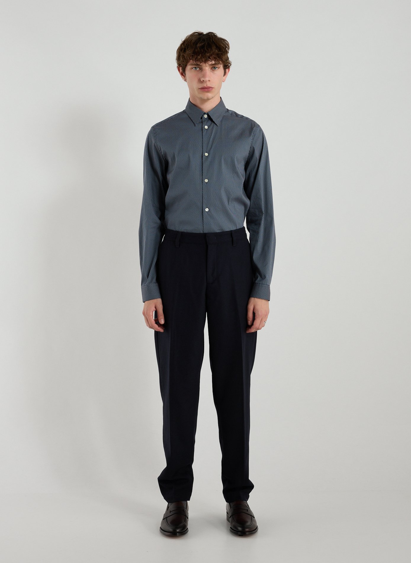 Straight cut cotton Shirt AU PRINTEMPS PARIS Blue