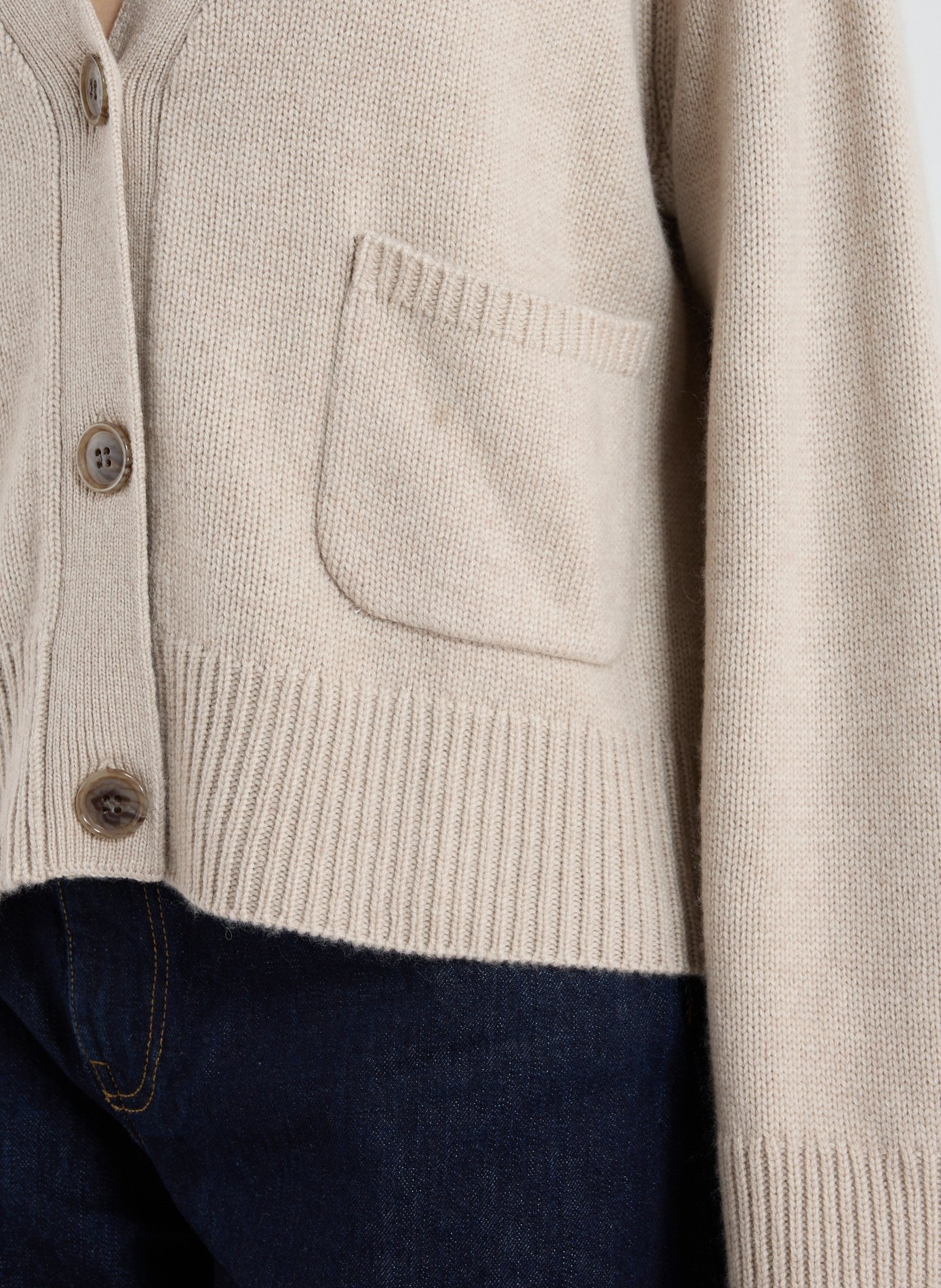 V-neck wool and cashmere Beja cardigan ALMADA Beige