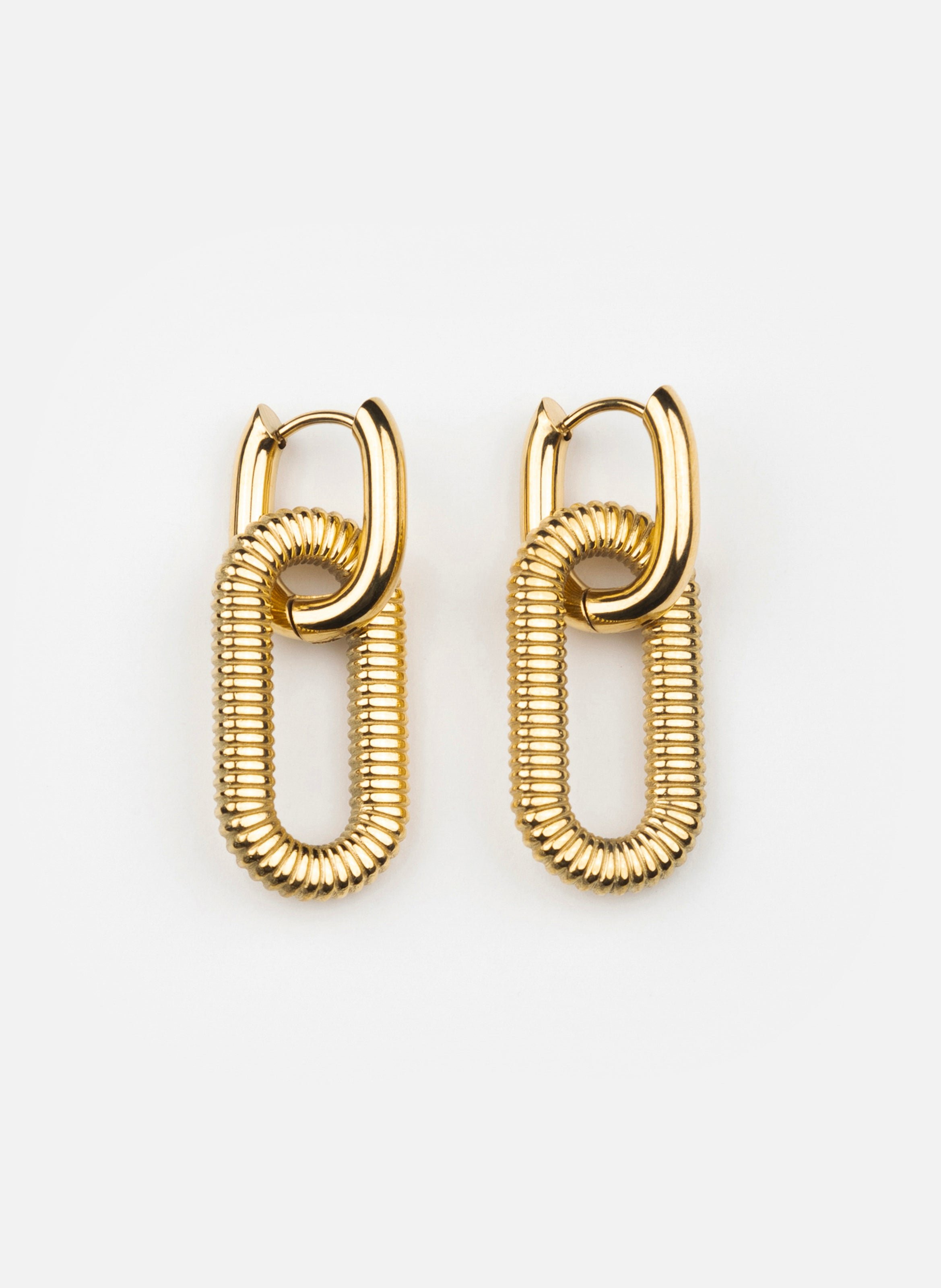 Boucles d'oreilles lueur en acier inoxydable DoréKURAGE GINZA