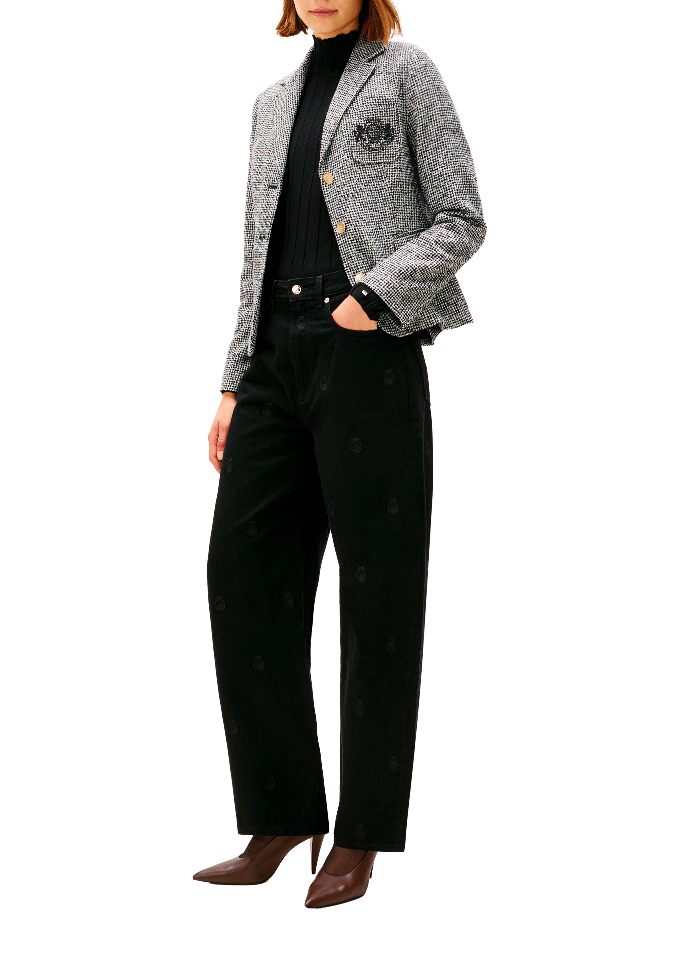 Jean ample barrel en coton TOMMY HILFIGER Noir