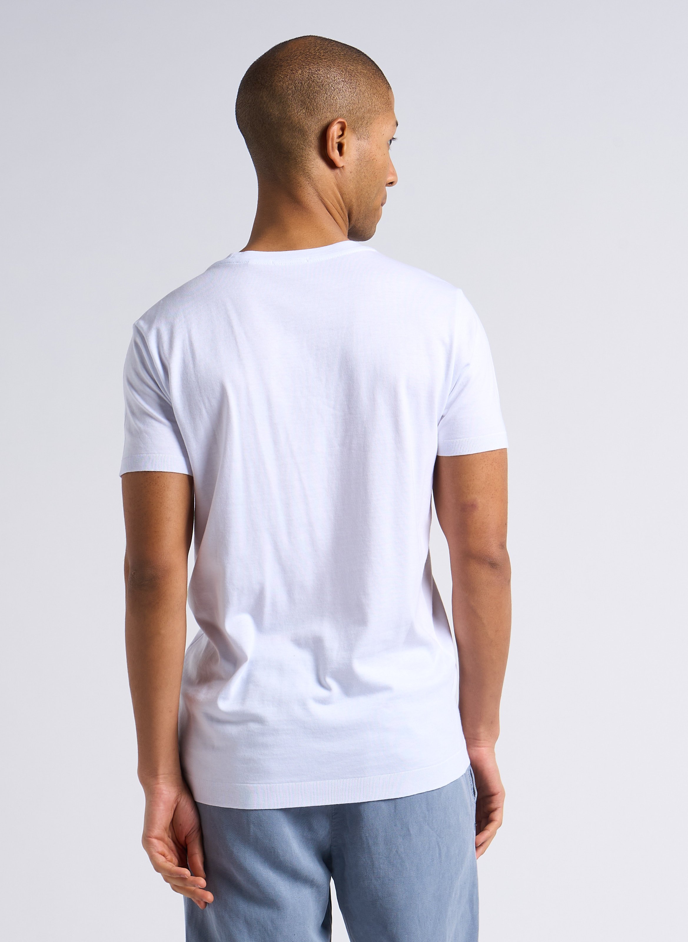 Tee-shirt col rond en coton mélangé IKKS Blanc