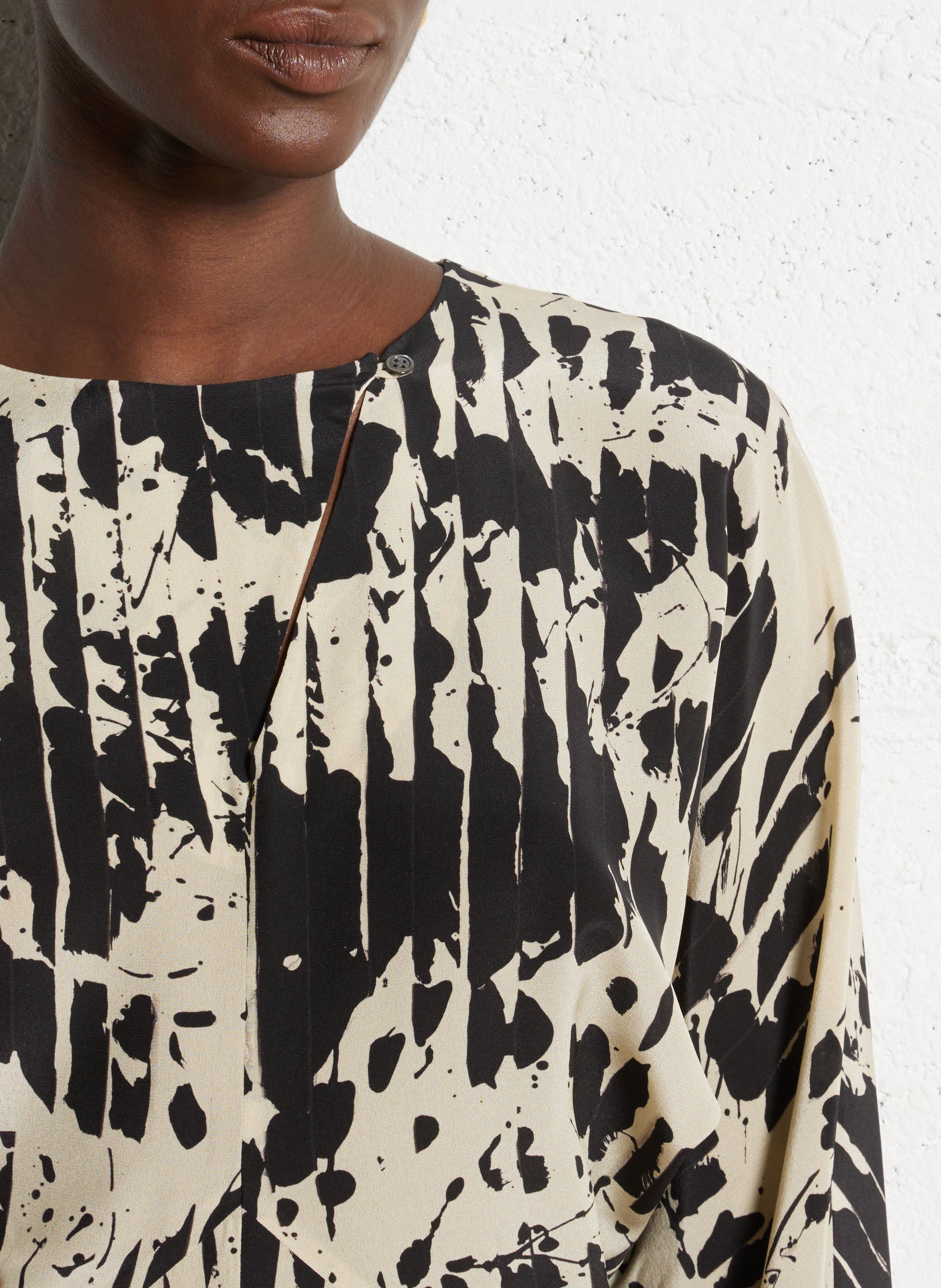 Robe longue col rond en soie francine SOEUR Multicolore