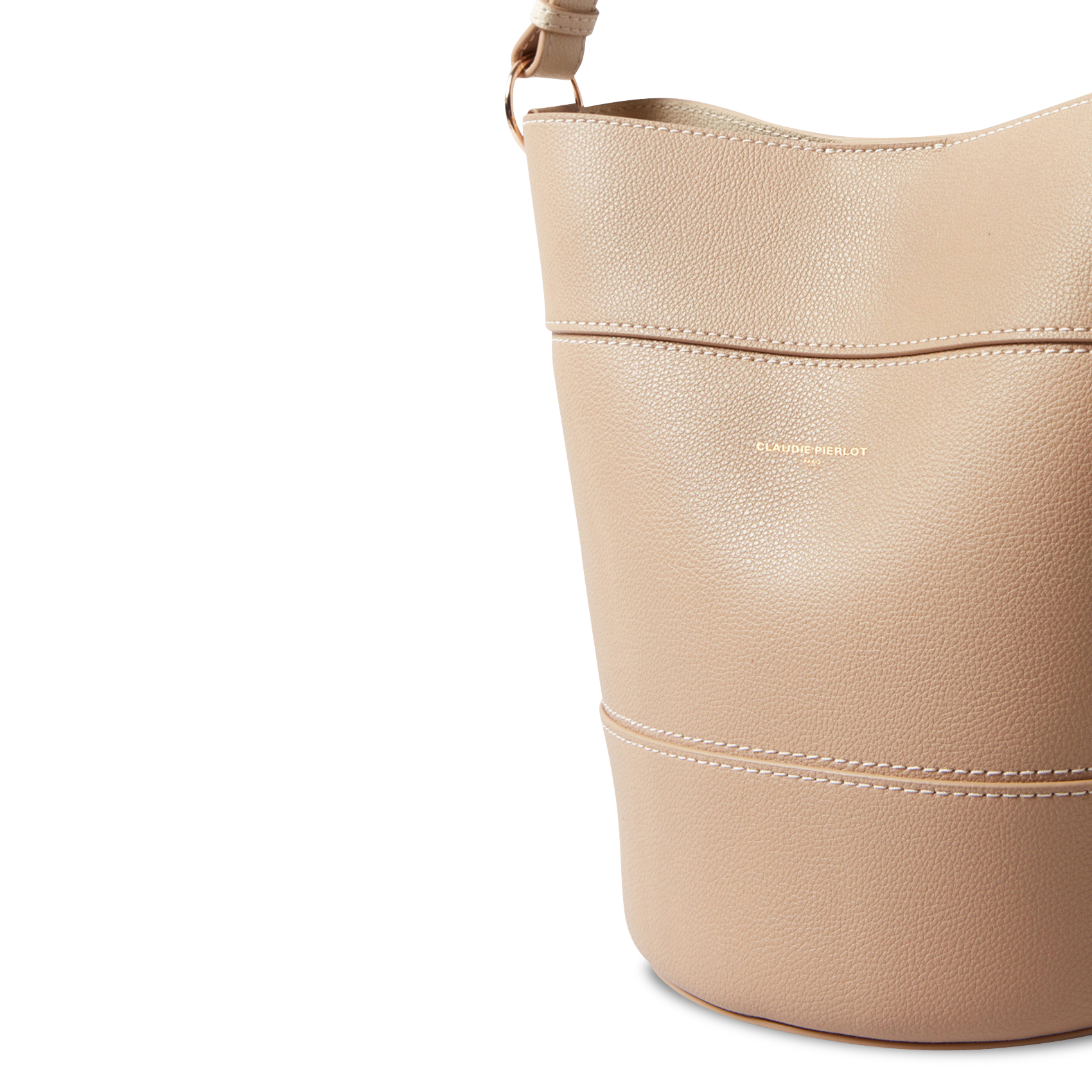 Sac seau en cuir CLAUDIE PIERLOT Beige