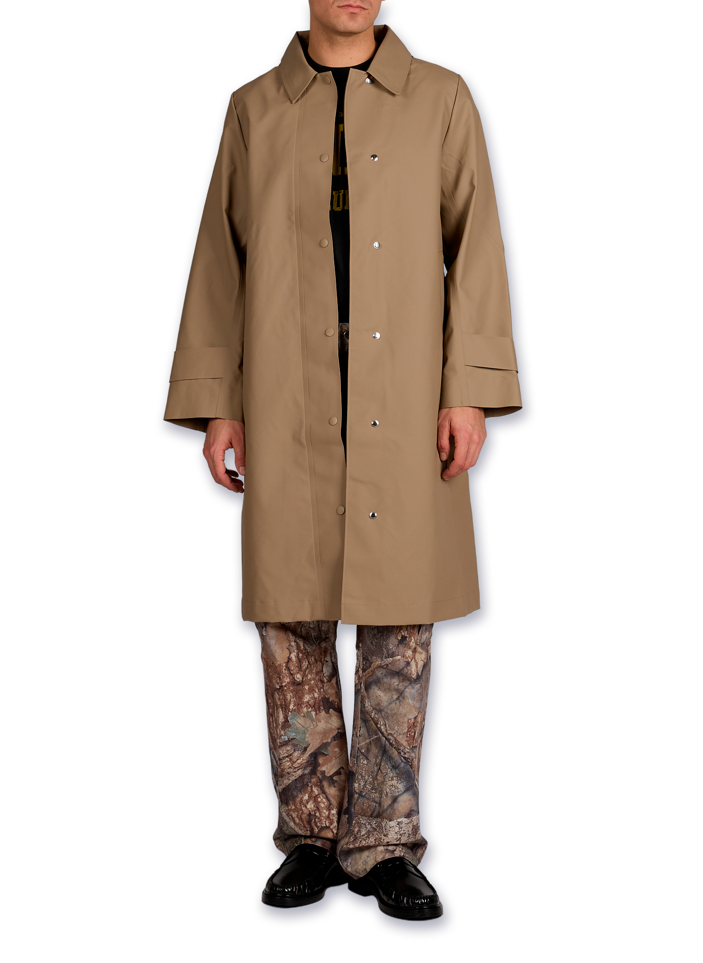 Printed straight raincoat RAINS Beige