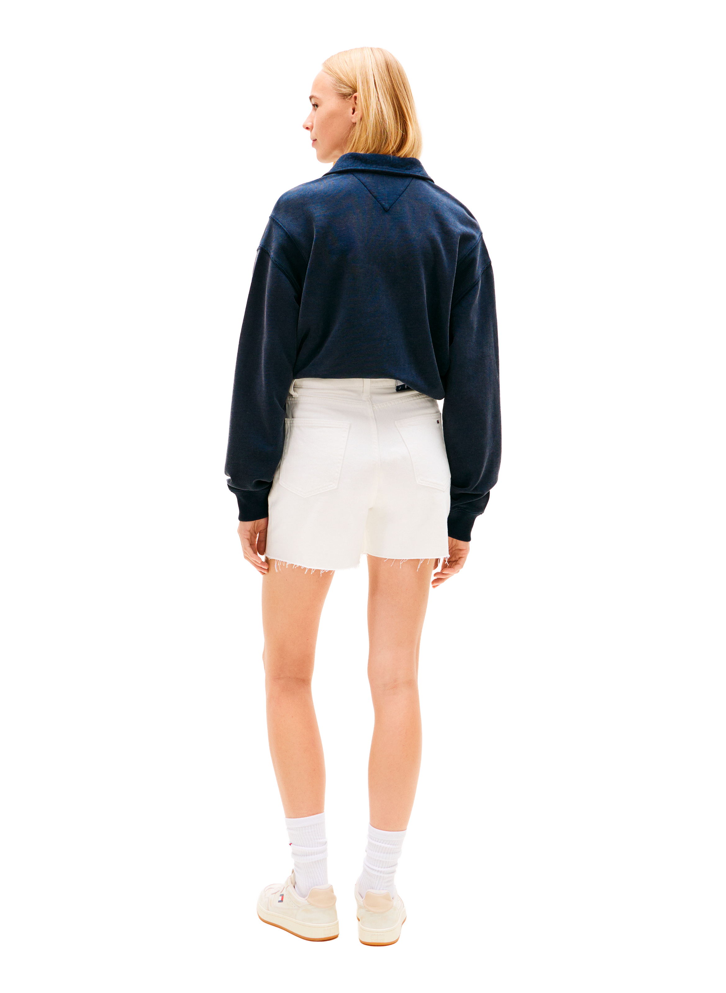 Short court droit en coton mélangé TOMMY HILFIGER Beige