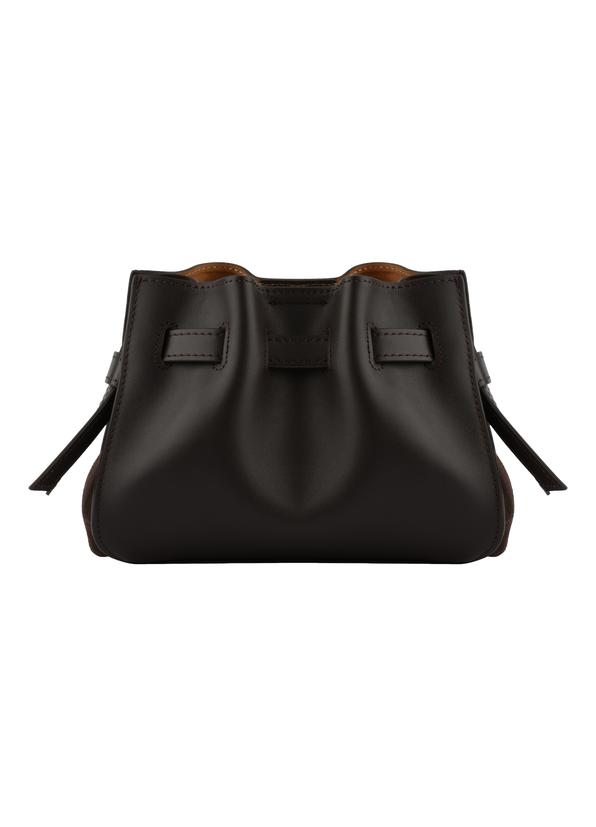 Blossom daim | sac porté travers pm POURCHET Marron