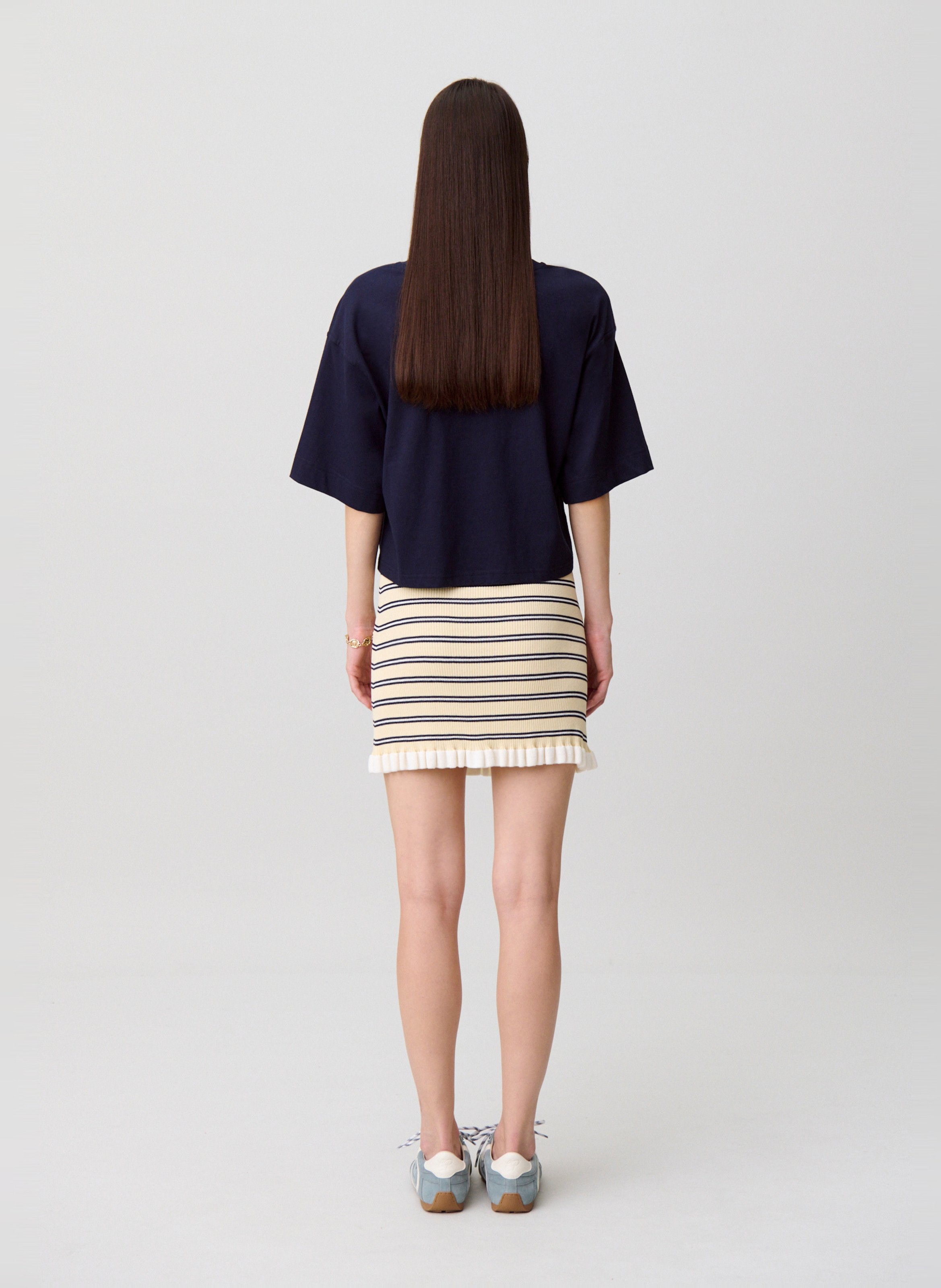 Tee-shirt col rond en coton CLAUDIE PIERLOT Bleu