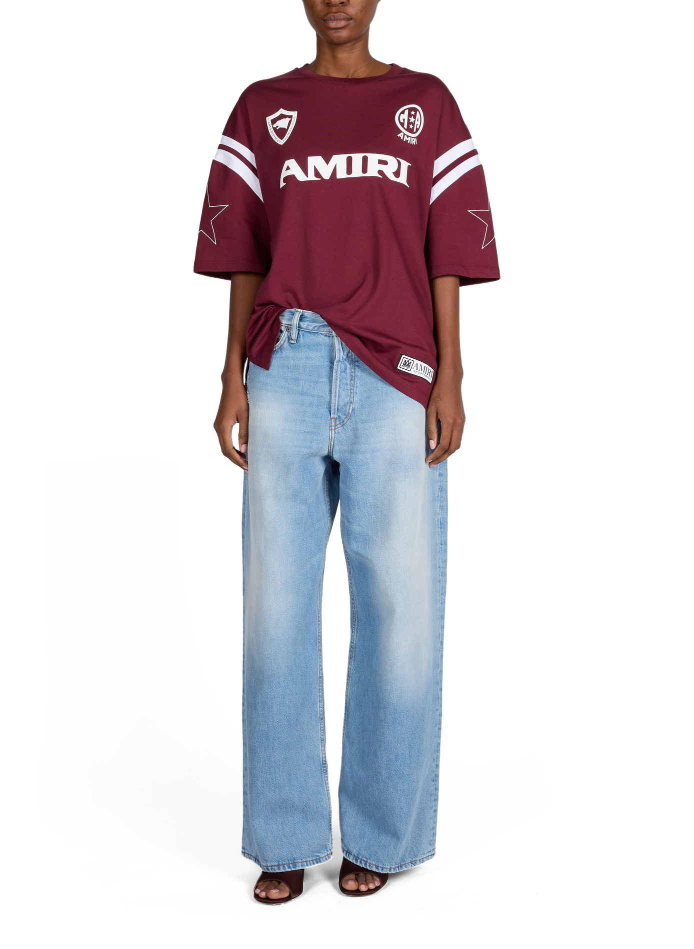 Sporty oversized cotton t-shirt AMIRI Red