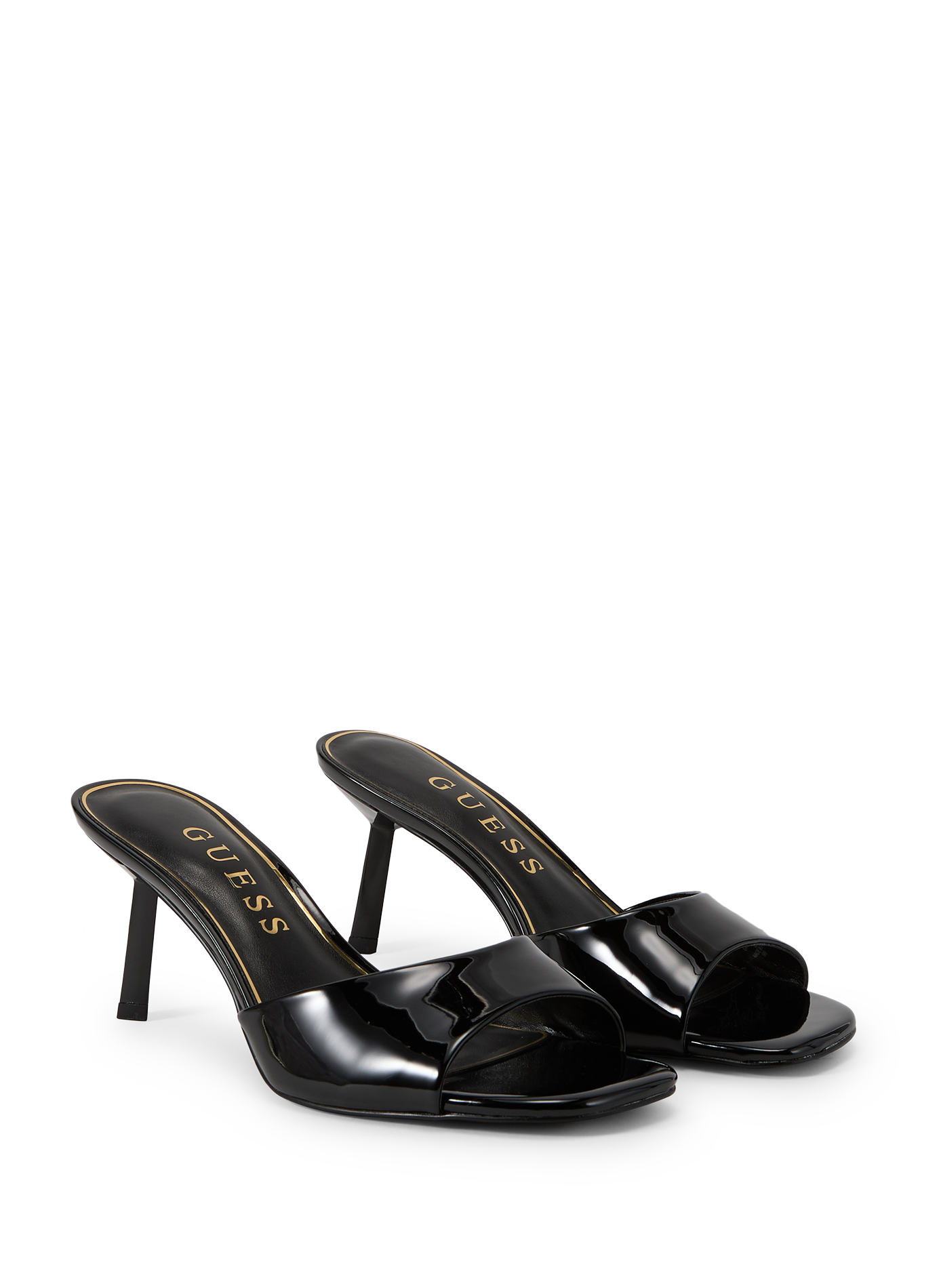 Carisse patent high heel sandals GUESS Black