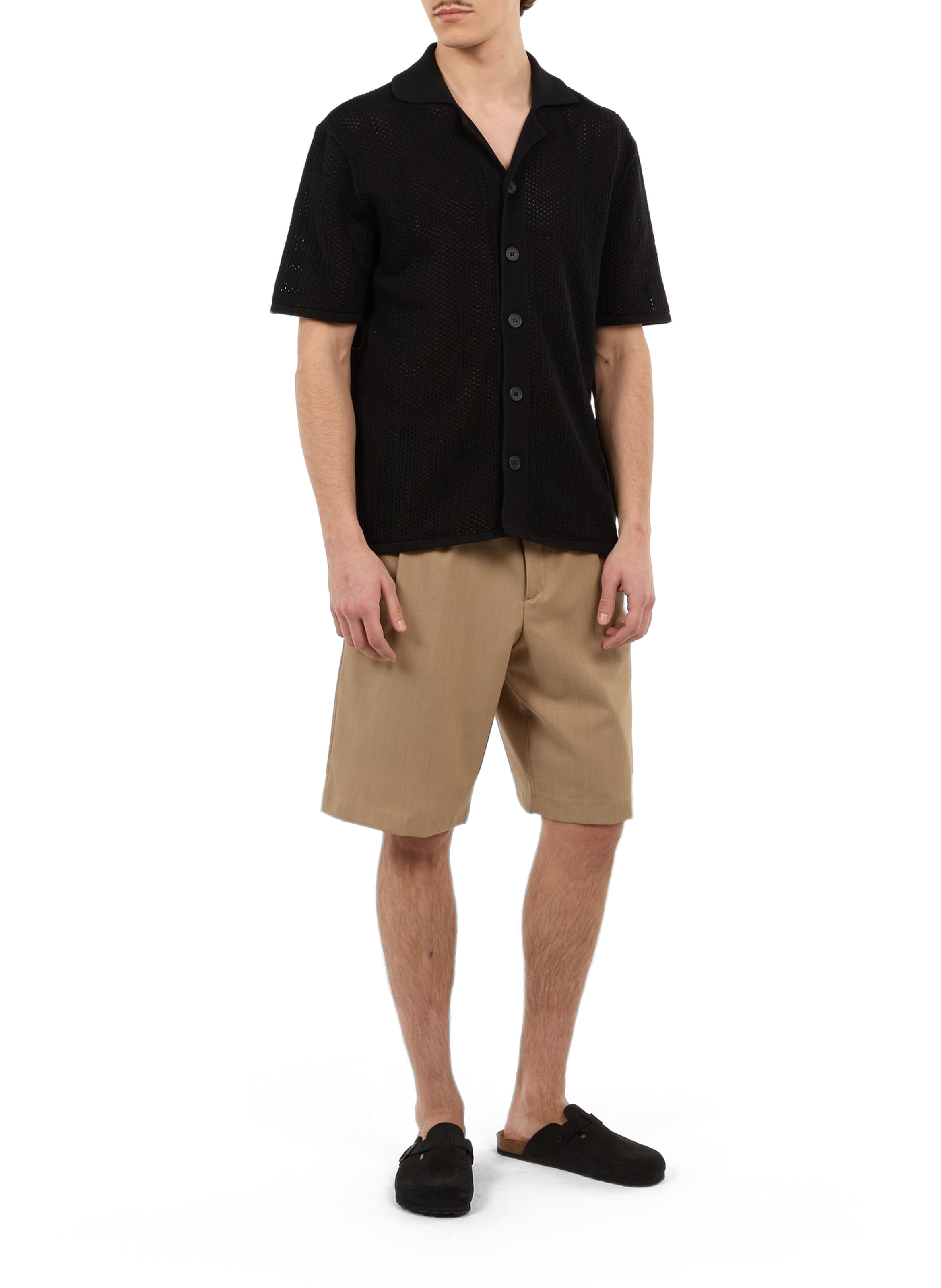 Hesch cotton openwork shirt SAISON 1865 Black