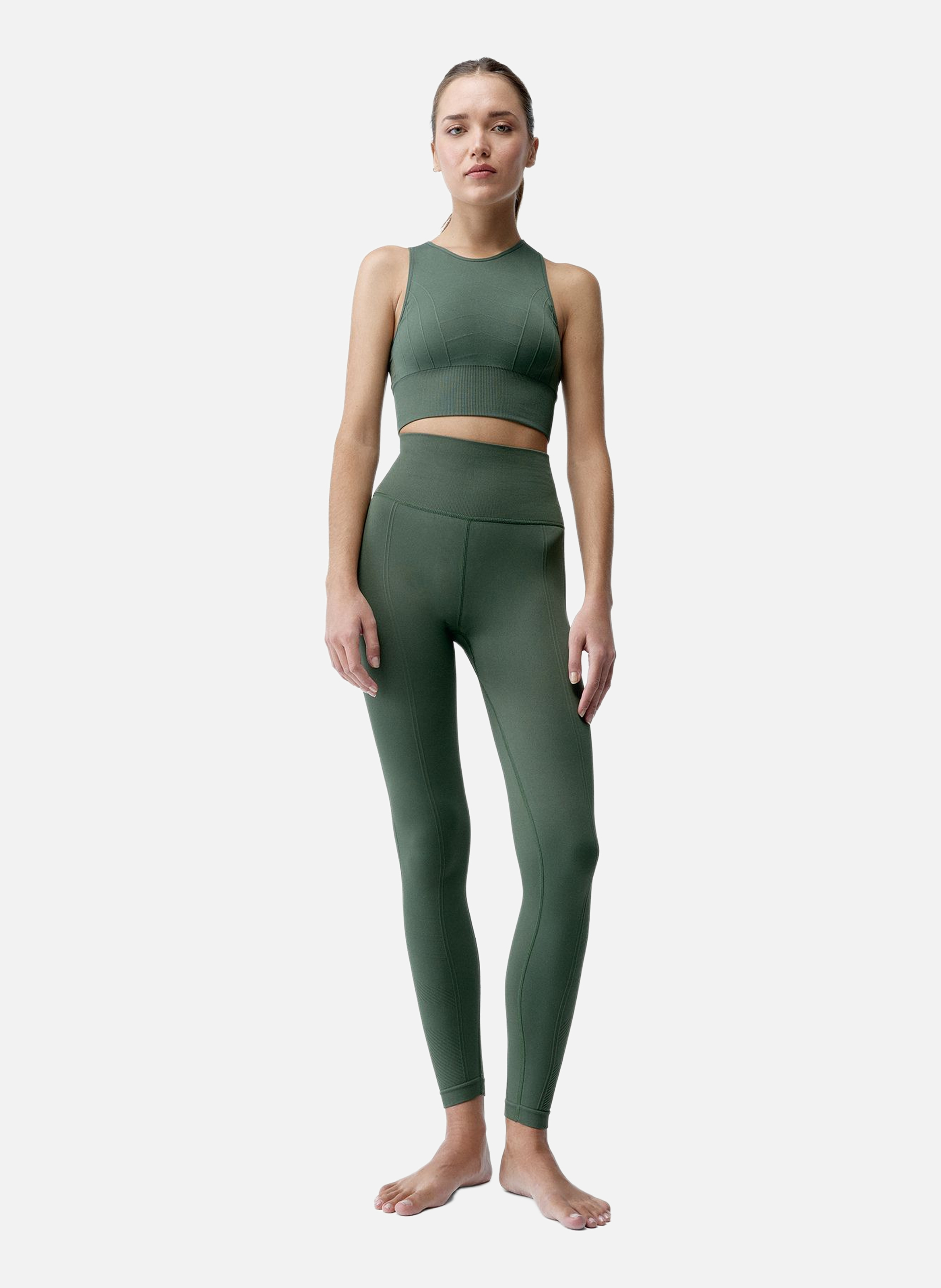 Brassière de Sport Seamless Fixation Moyenne HANNA BORN LIVING YOGA Kaki