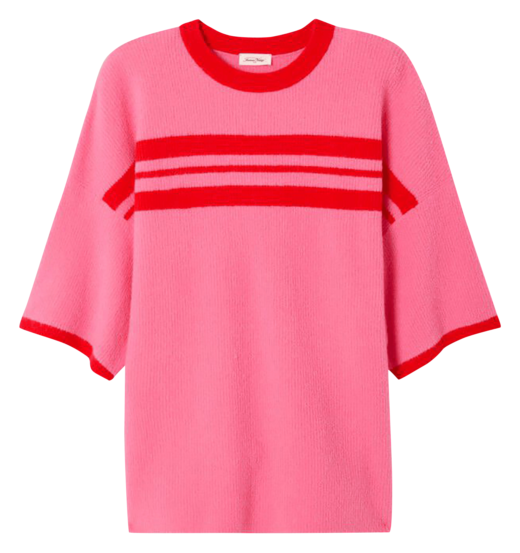 Pull ample col rond à rayures damsville AMERICAN VINTAGE Rose