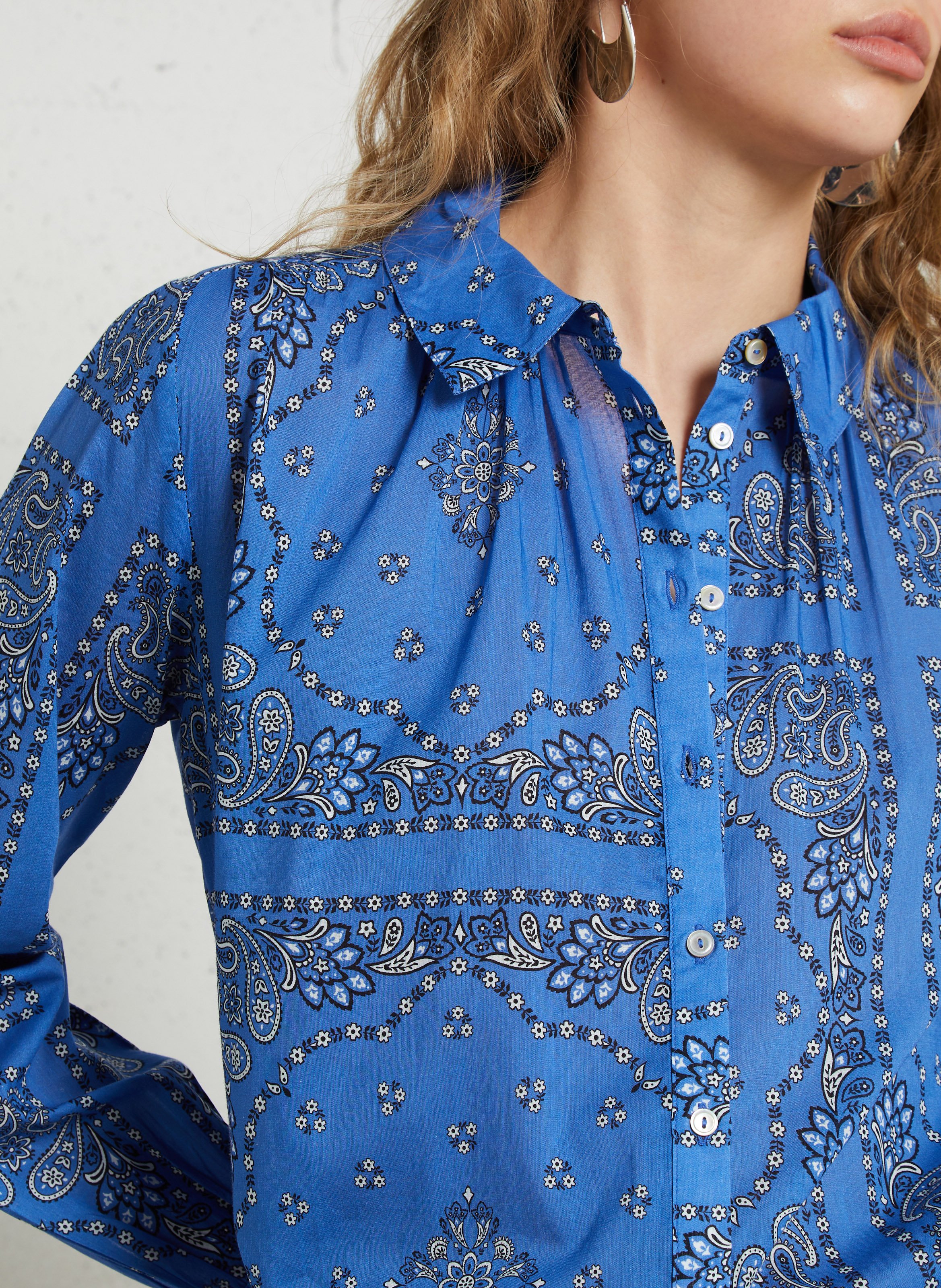 Chemise ample col classique imprimé cachemire en coton daurely MAISON 123 Violet