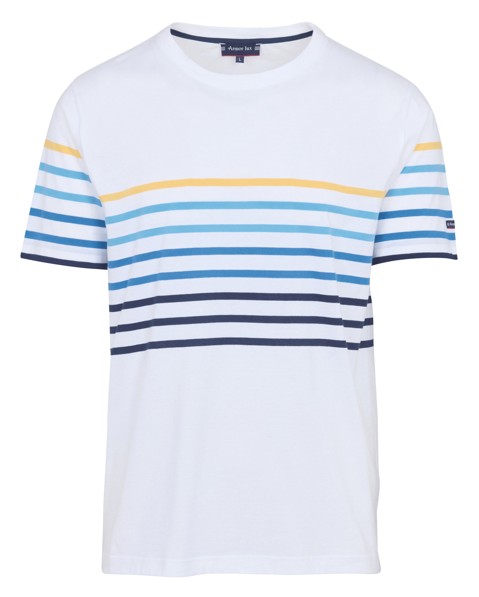 Tee-shirt droit col rond en coton ARMOR-LUX Blanc