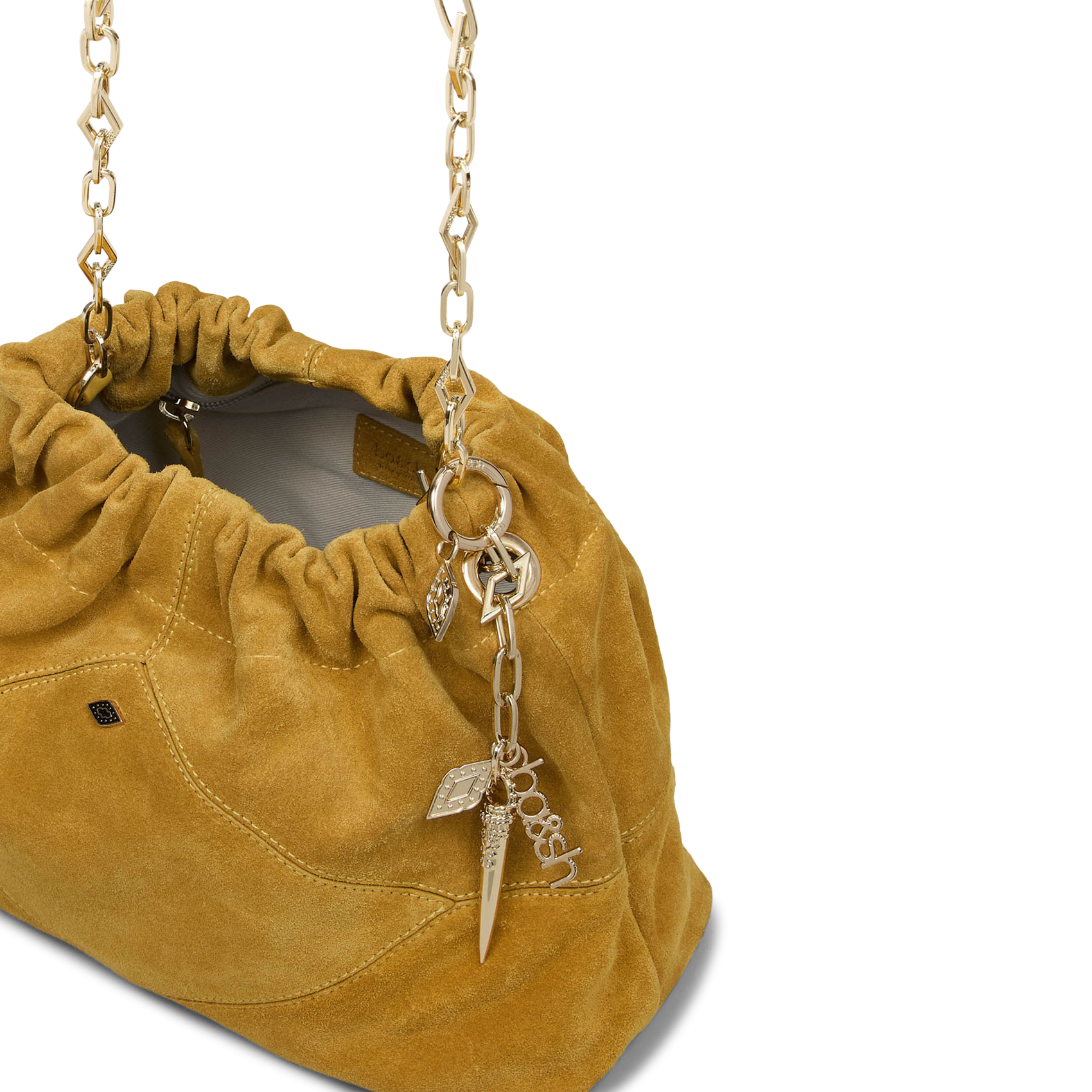 Sac bandoulière en daim mini june tote BA&SH Jaune