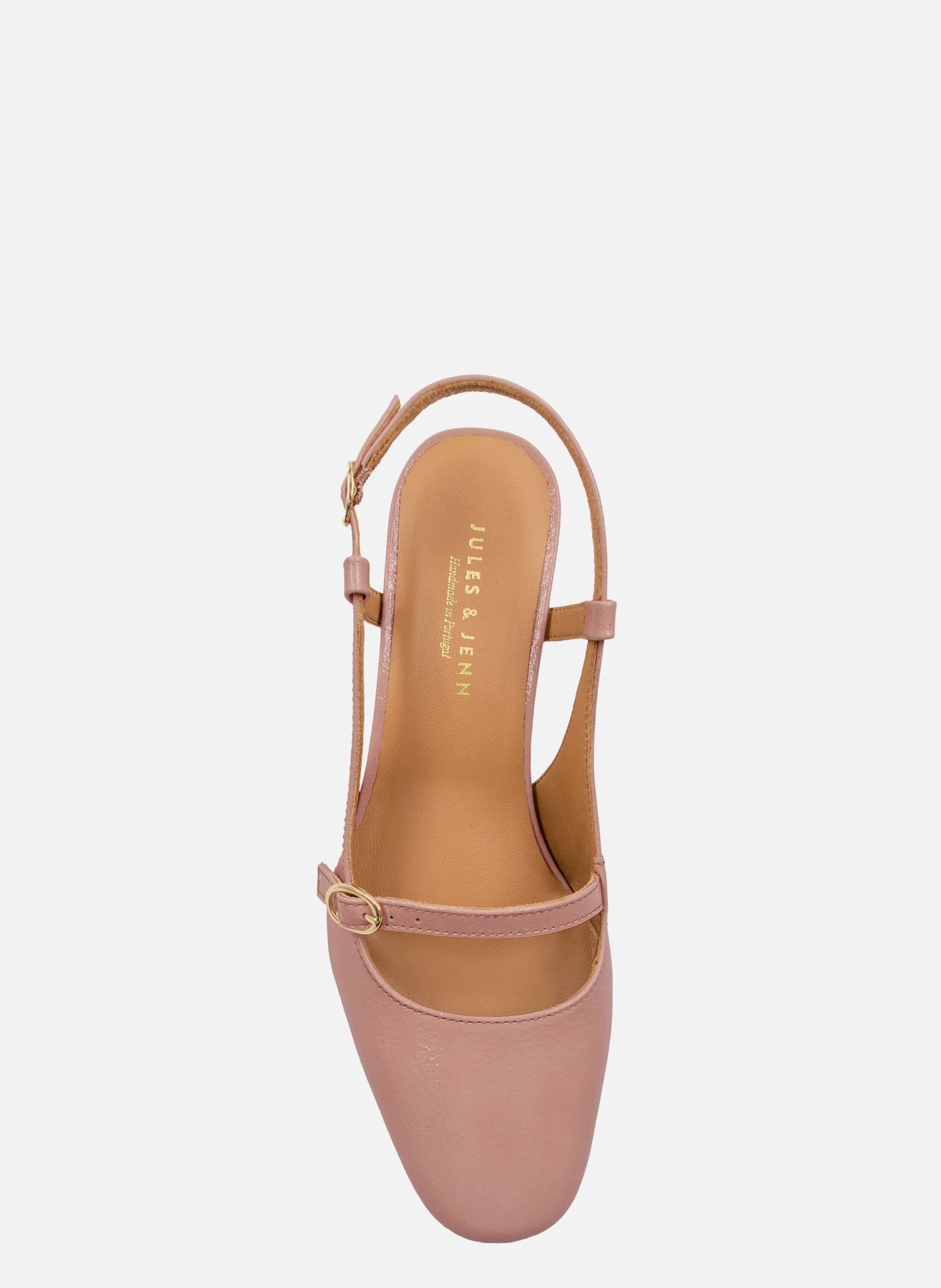 Escarpins slingback cuir vernis JULES & JENN Rose