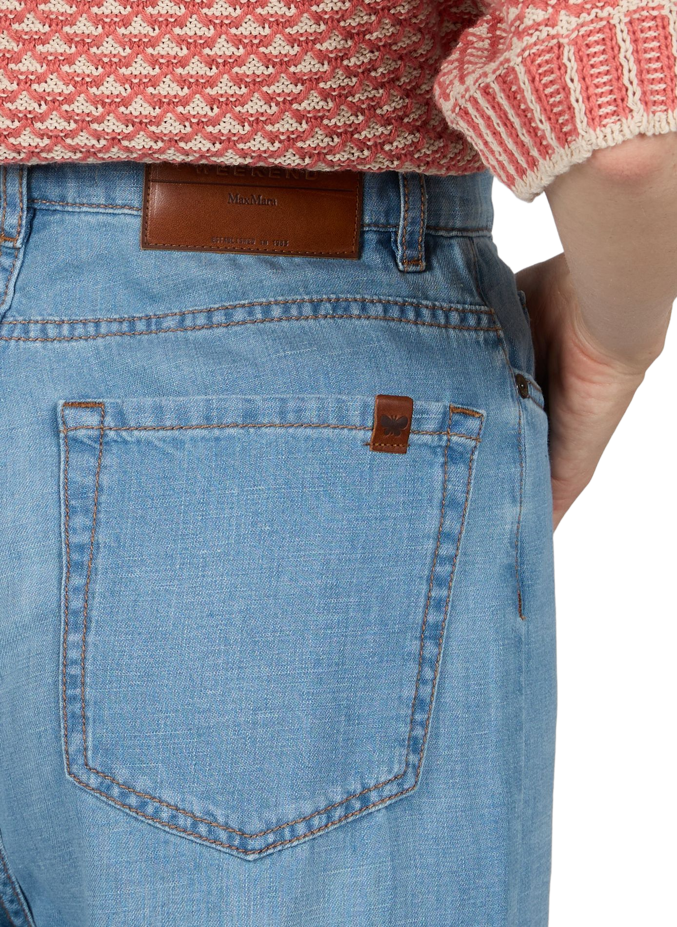 Straight leg jeans in cotton and linen MAX MARA WEEK END Blue