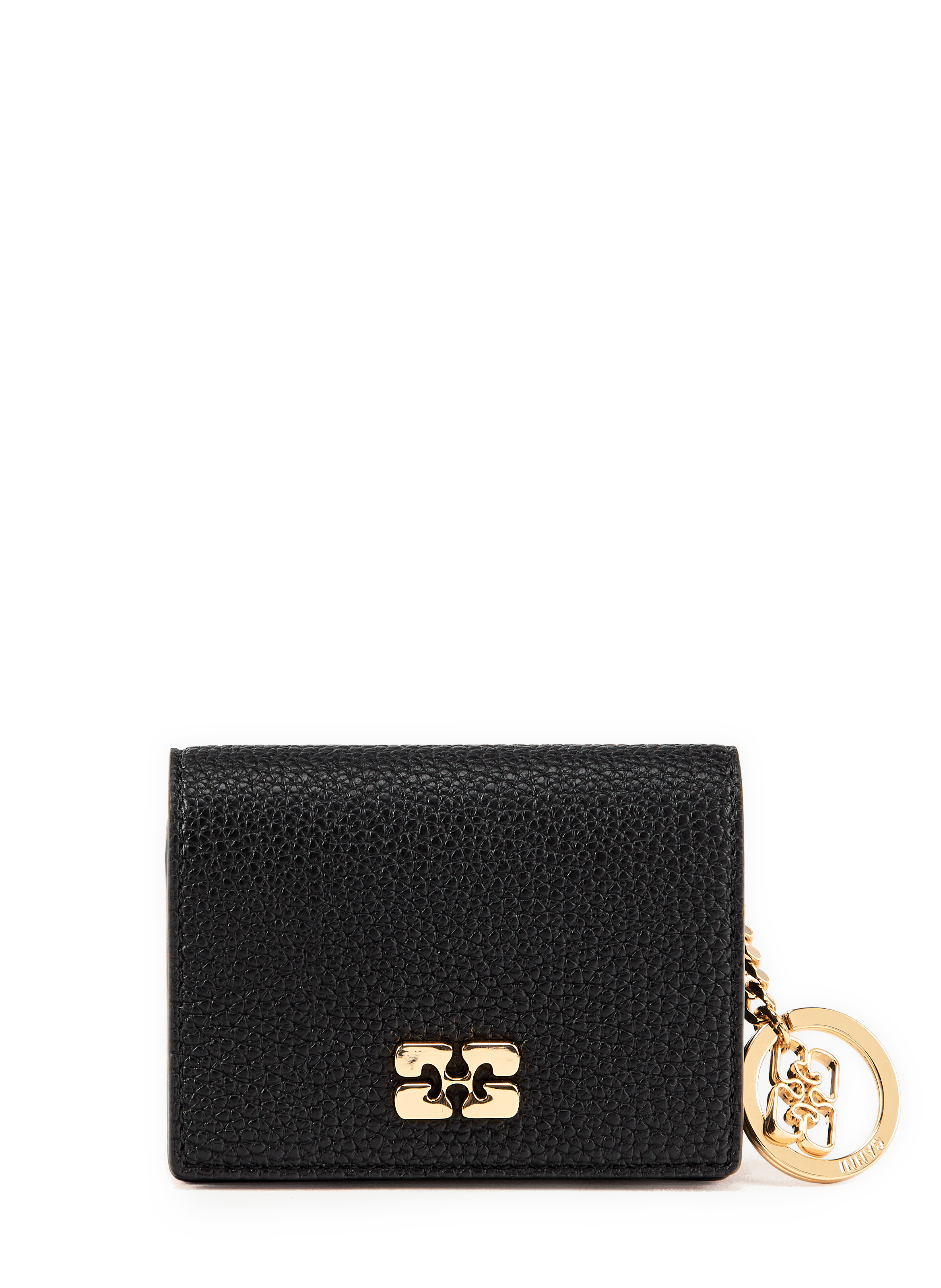 Crackled logo wallet GANNI Black