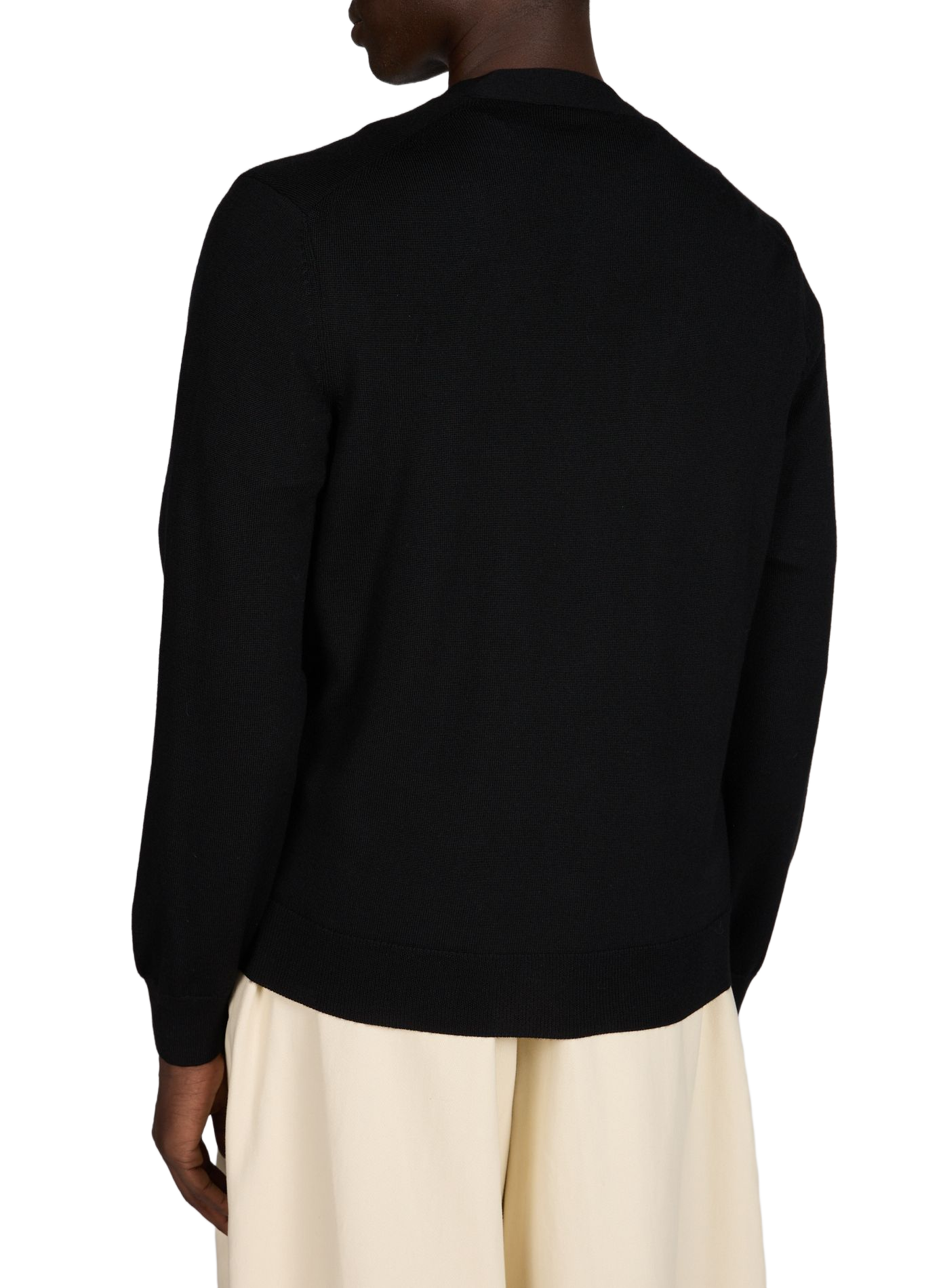 Cardigan coupe regular à patch Fox Head brodé en lain MAISON KITSUNÉ Noir