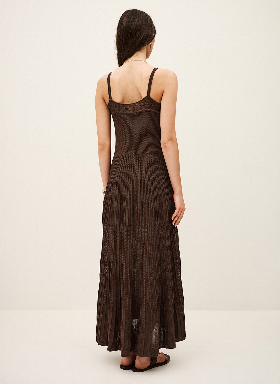 Robe longue ample à bretelles noto BA&SH Marron