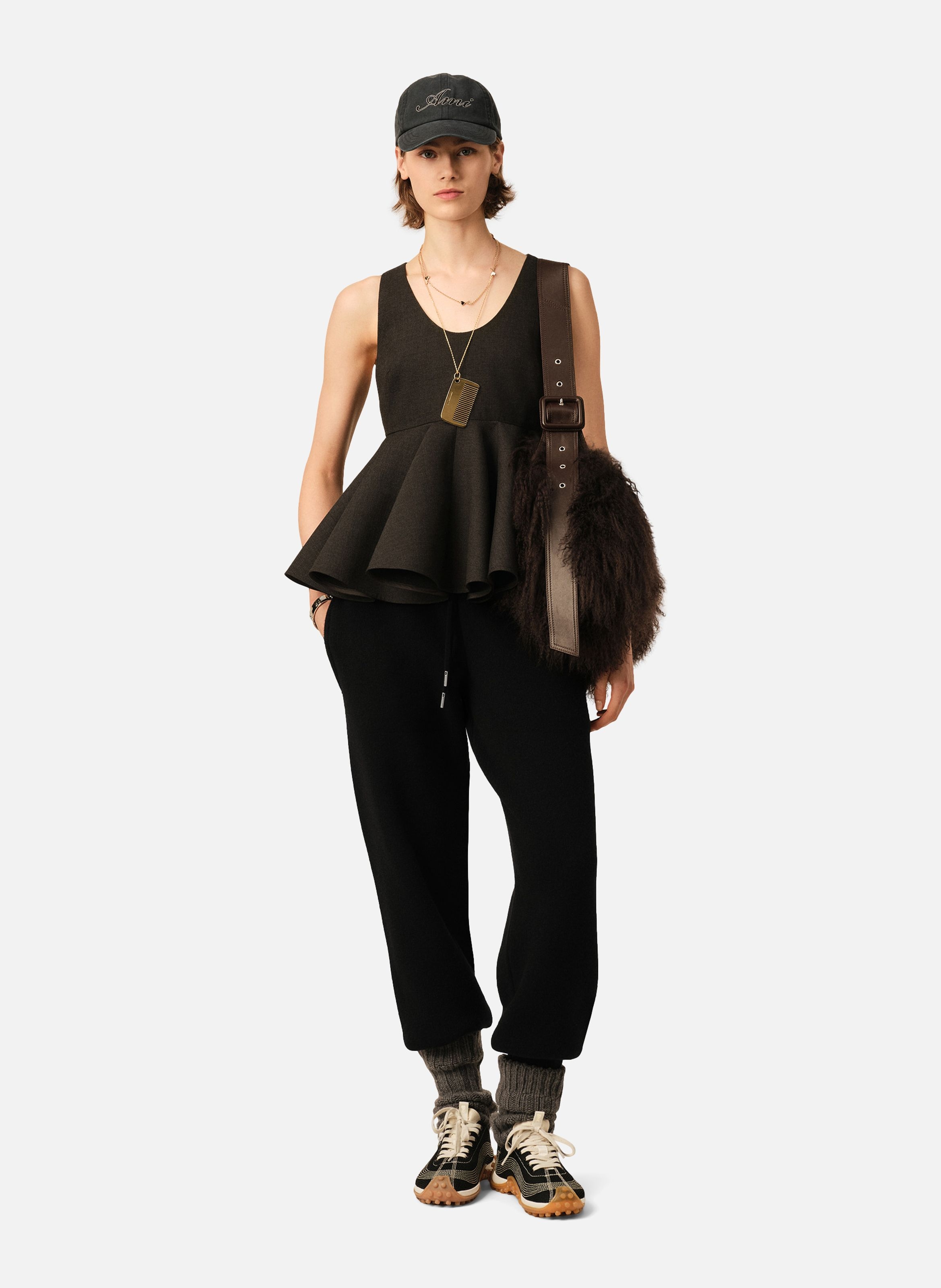 Jogging unisexe en laine AMI PARIS Noir