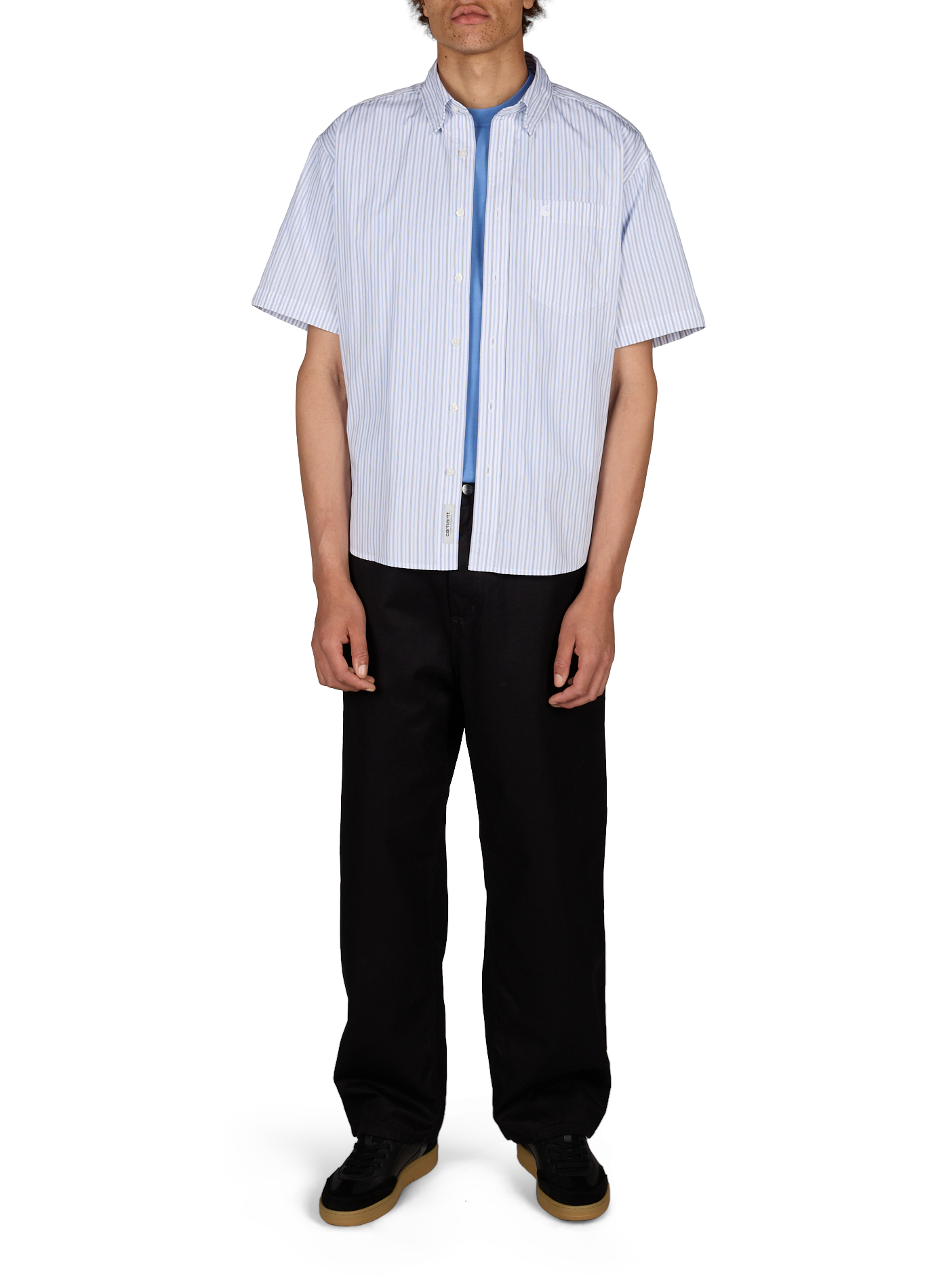 Short-sleeved cotton striped shirt CARHARTT WIP Multicolour