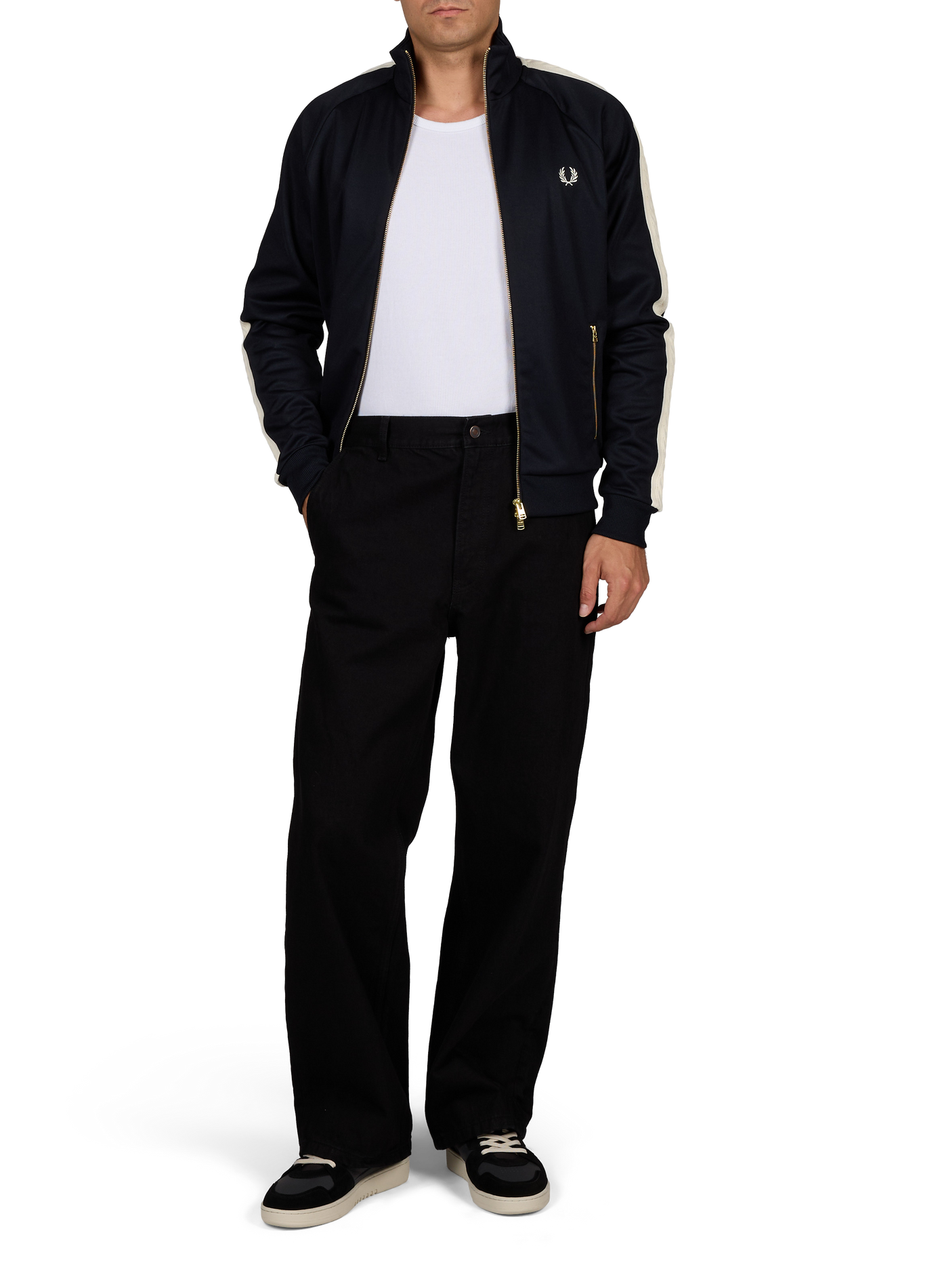 Veste de survêtement à bandes contrastantes torsadéés FRED PERRY Bleu