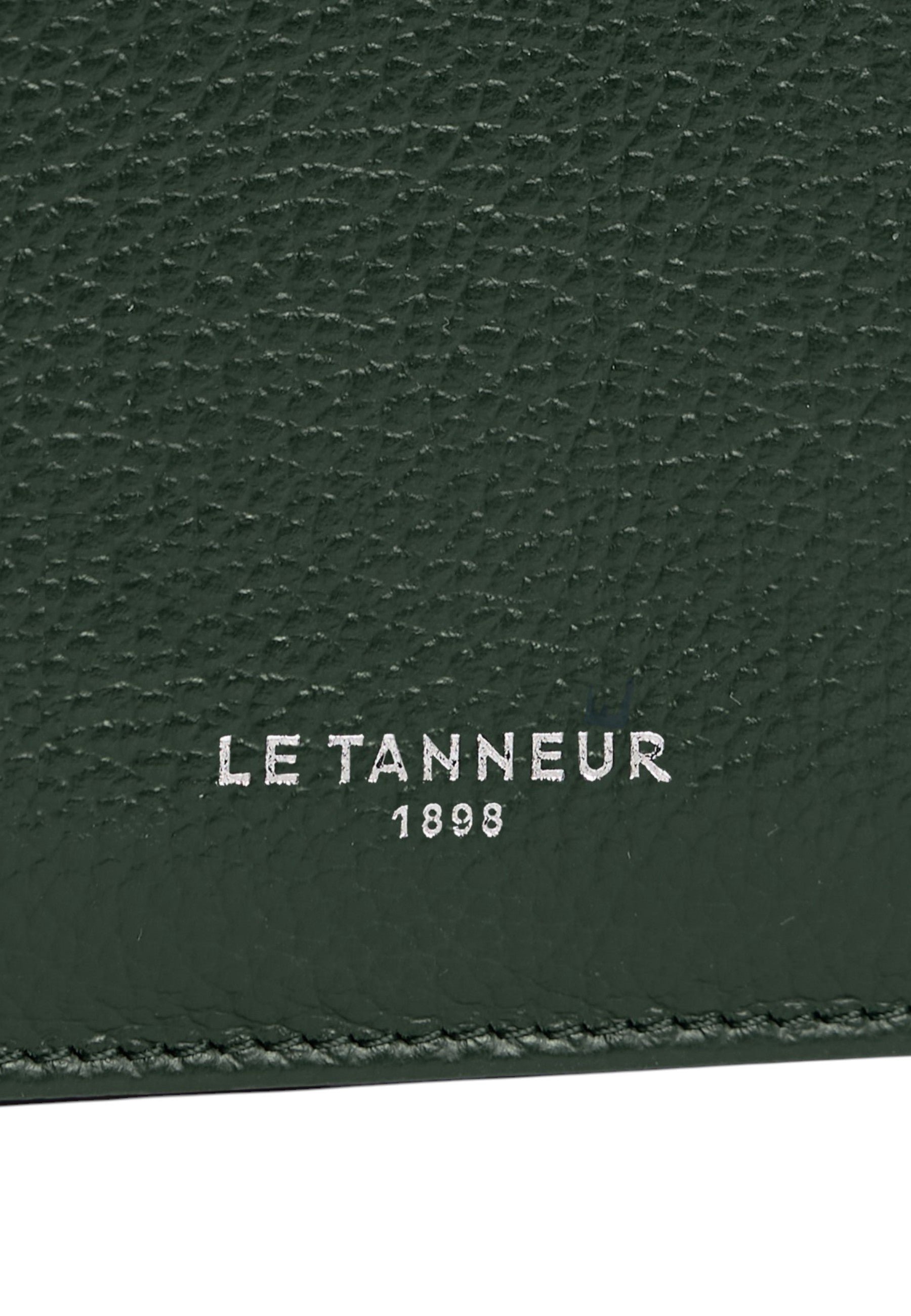 Porte cartes zippé albertine en cuir grainé LE TANNEUR Vert