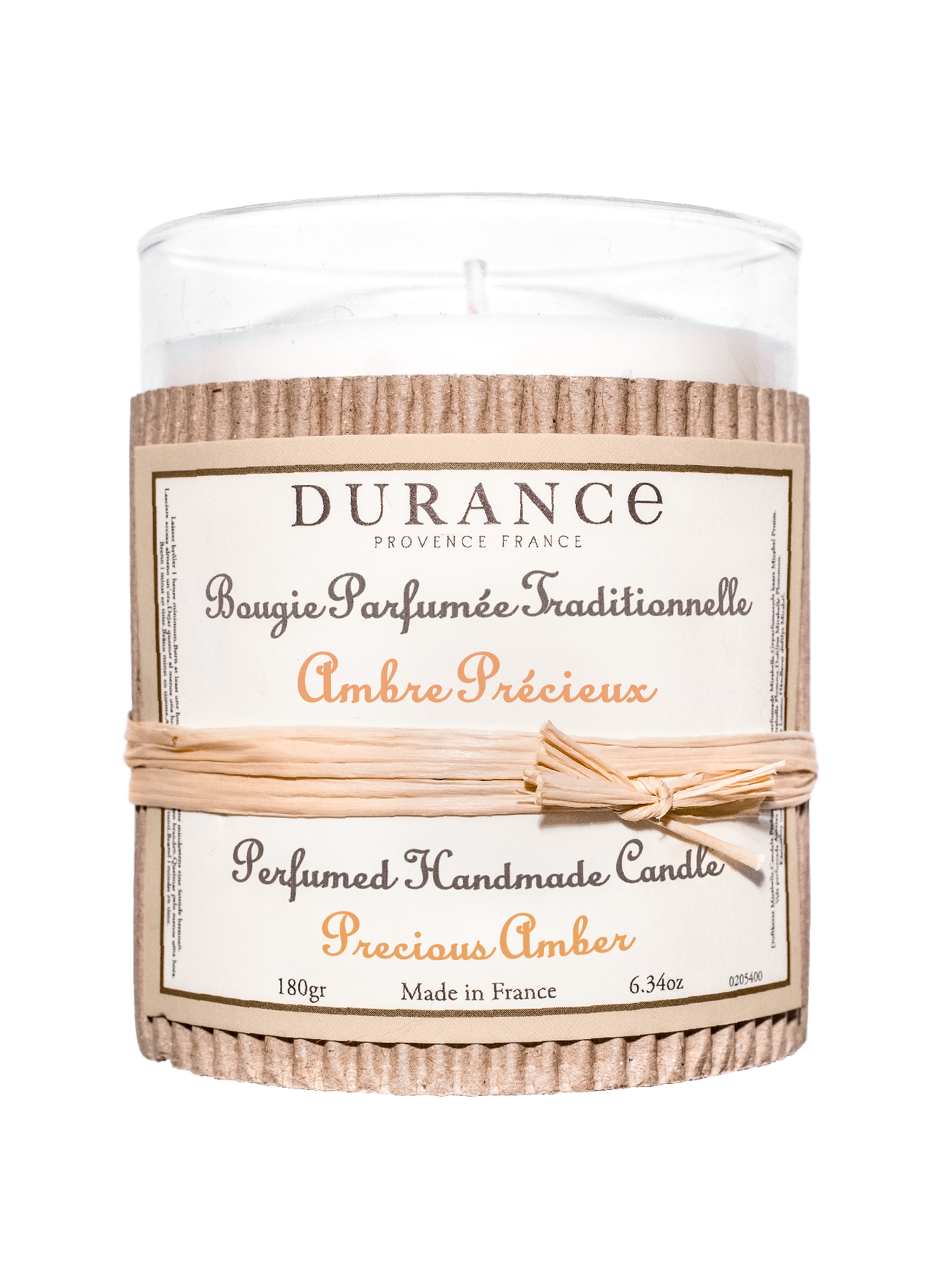 Bougie parfumée Ambre Précieux 180g DURANCE Orange