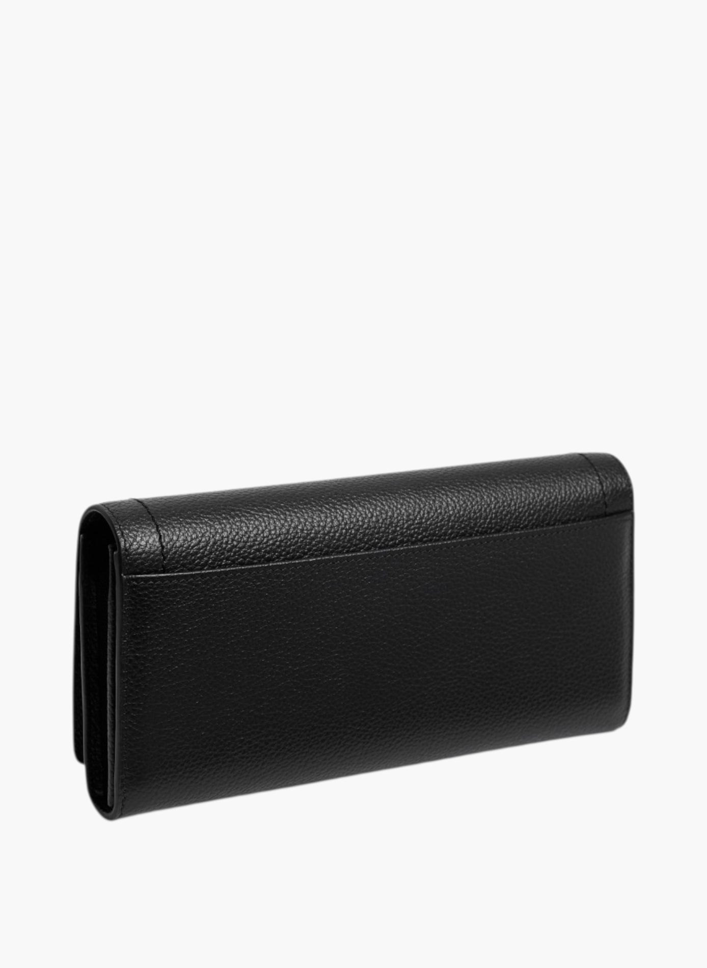 Grand portefeuille à rabat louison en cuir grainé LE TANNEUR Noir