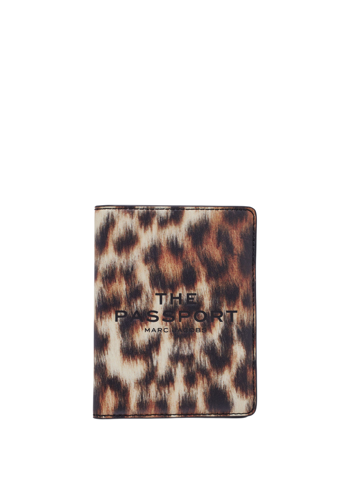 Leopard Print Leather Passport Holder MARC JACOBS Brown