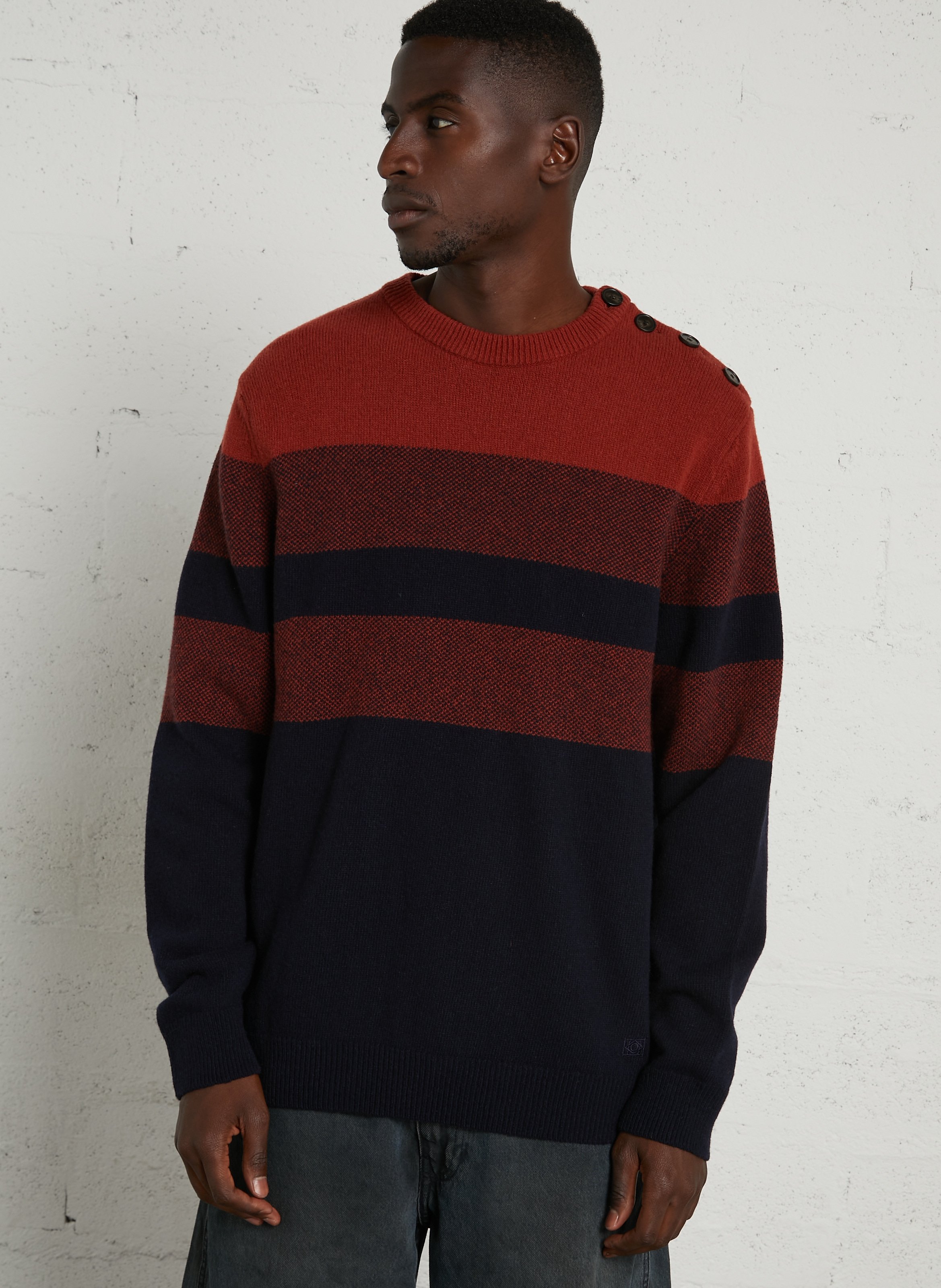 Pull droit en laine mélangée deauville ARMOR-LUX Bleu