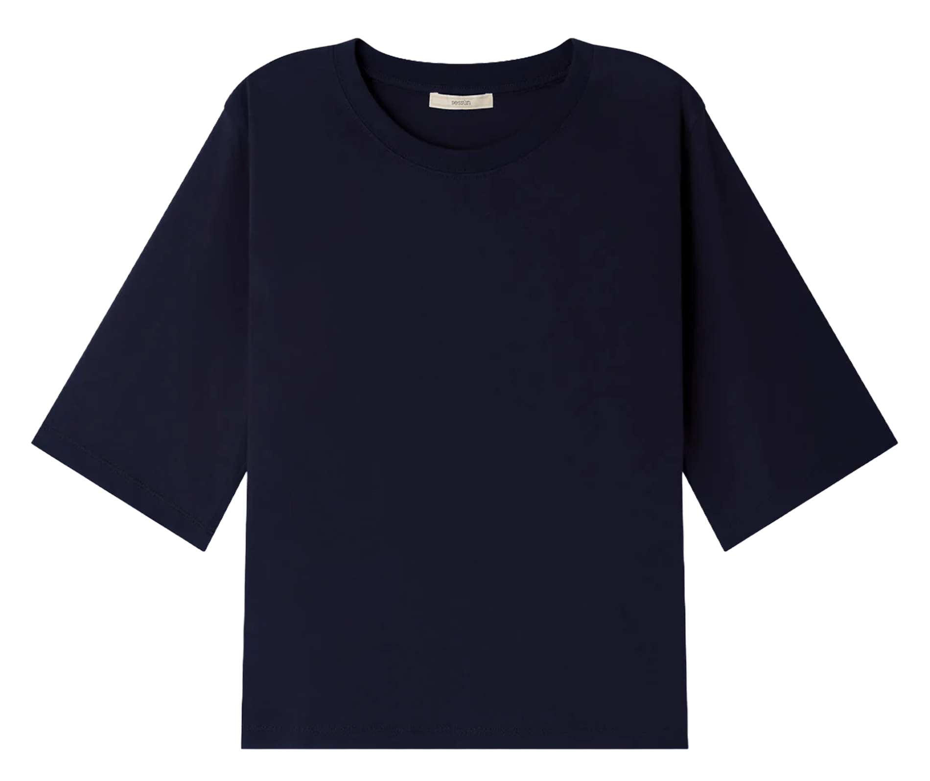 Tee-shirt ample à col rond en coton serge SESSUN Bleu