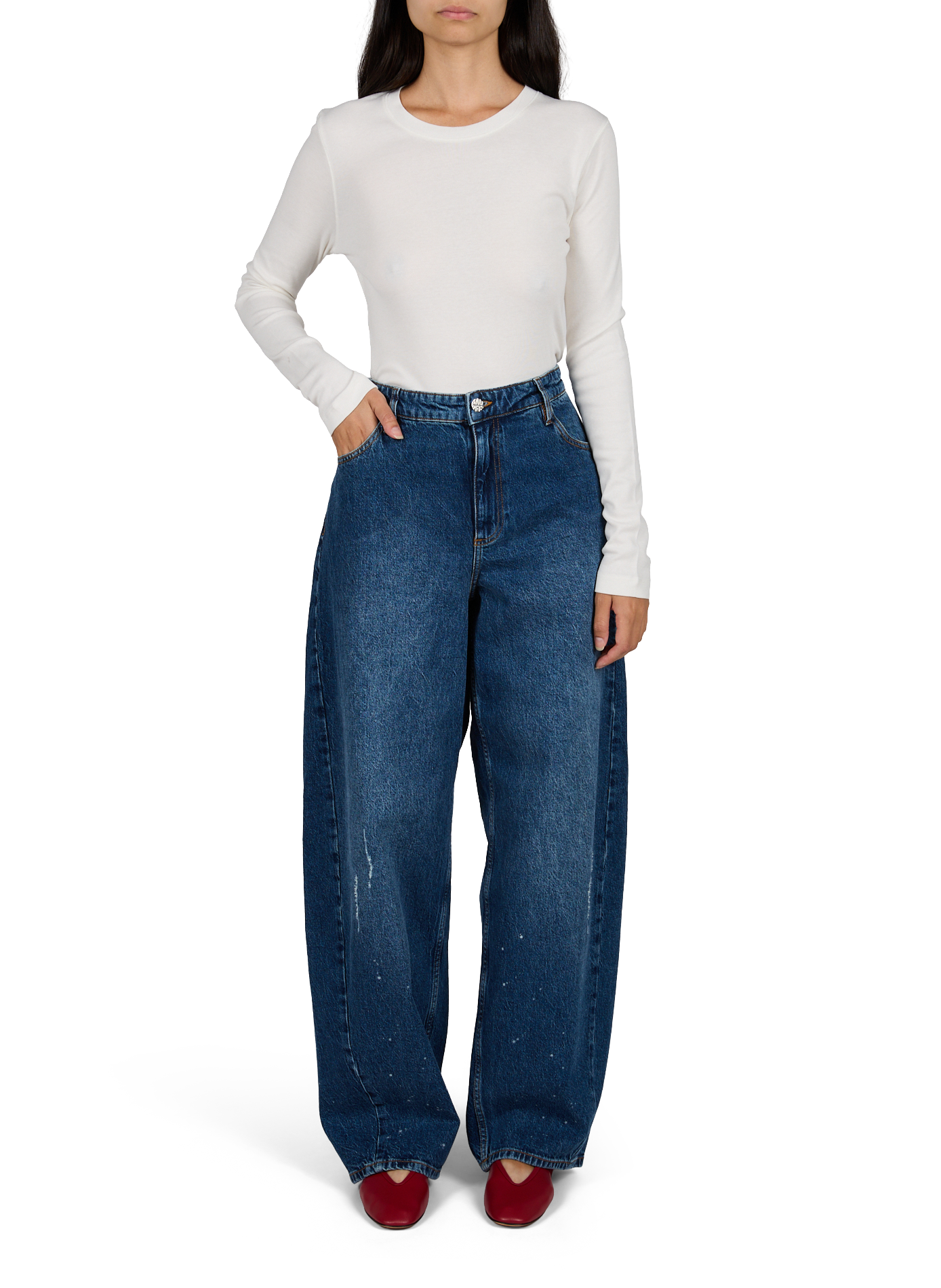 Ballon-Jeans aus Baumwollmischung BAUM UND PFERDGARTEN Blau
