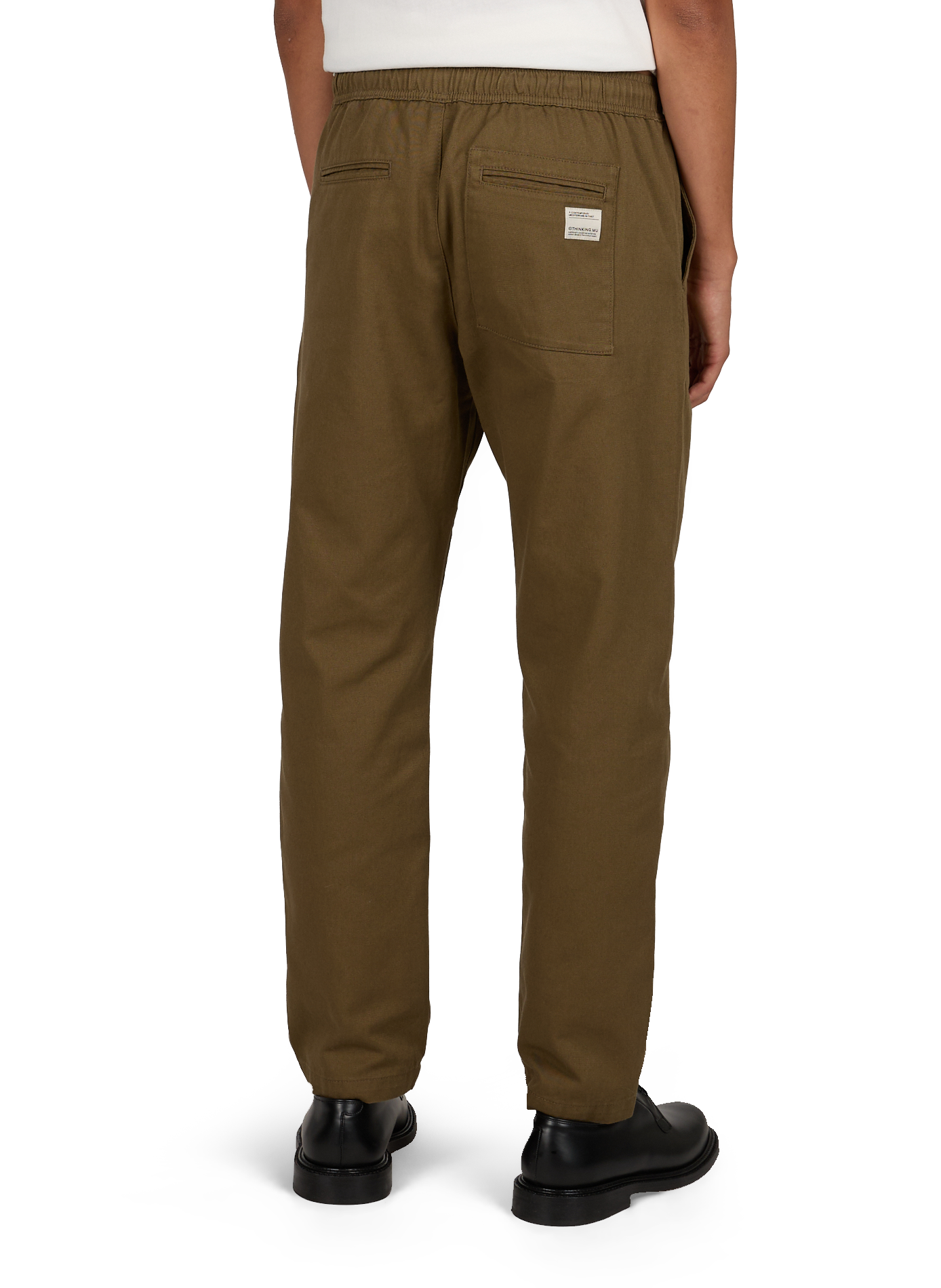 Pantaloni diritti in tela di cotone THINKING MU Verde