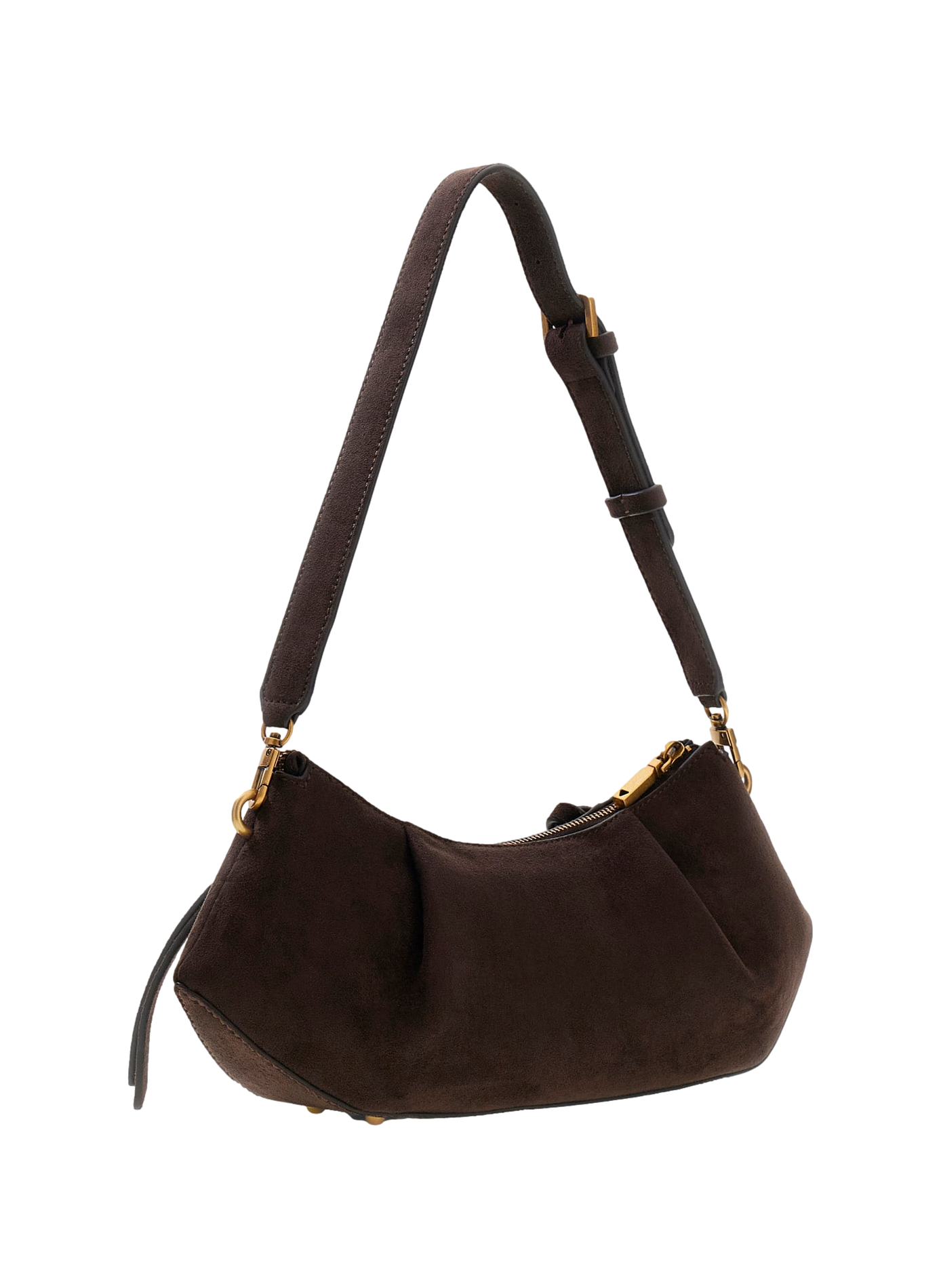 Schultertasche in Veloursleder-Optik | Braun GUESS Damen